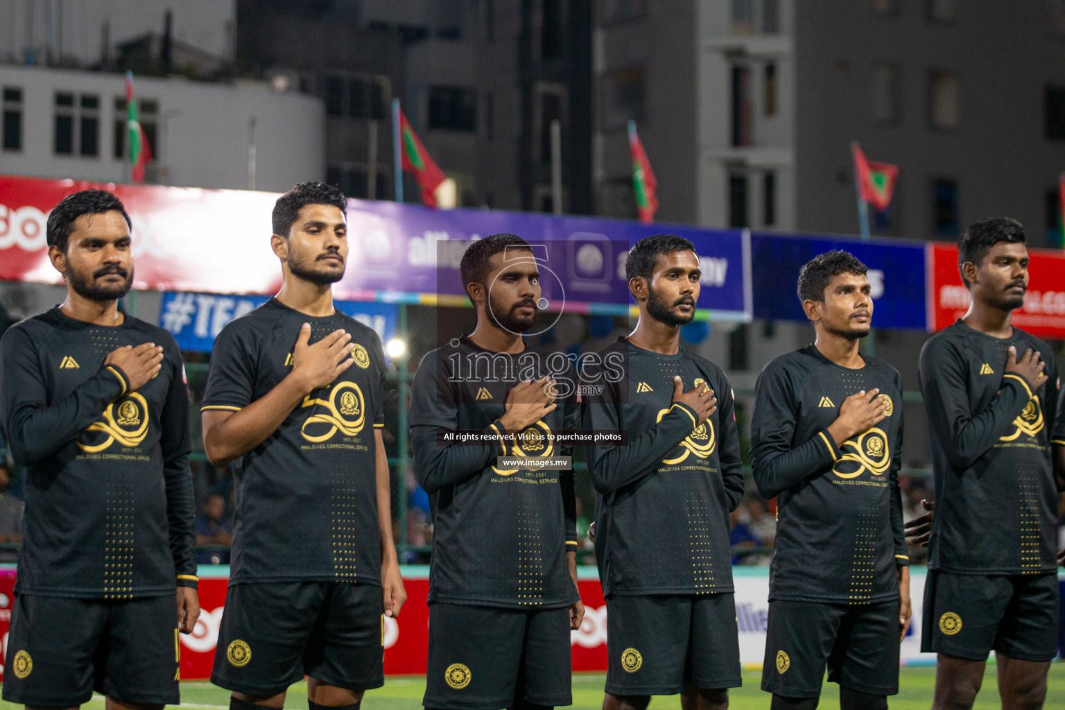 Prison Club vs MACL in the Quarter Finals of Club Maldives 2021 held at Hulhumale;, on 12th December 2021 Photos: Nasam / images.mv