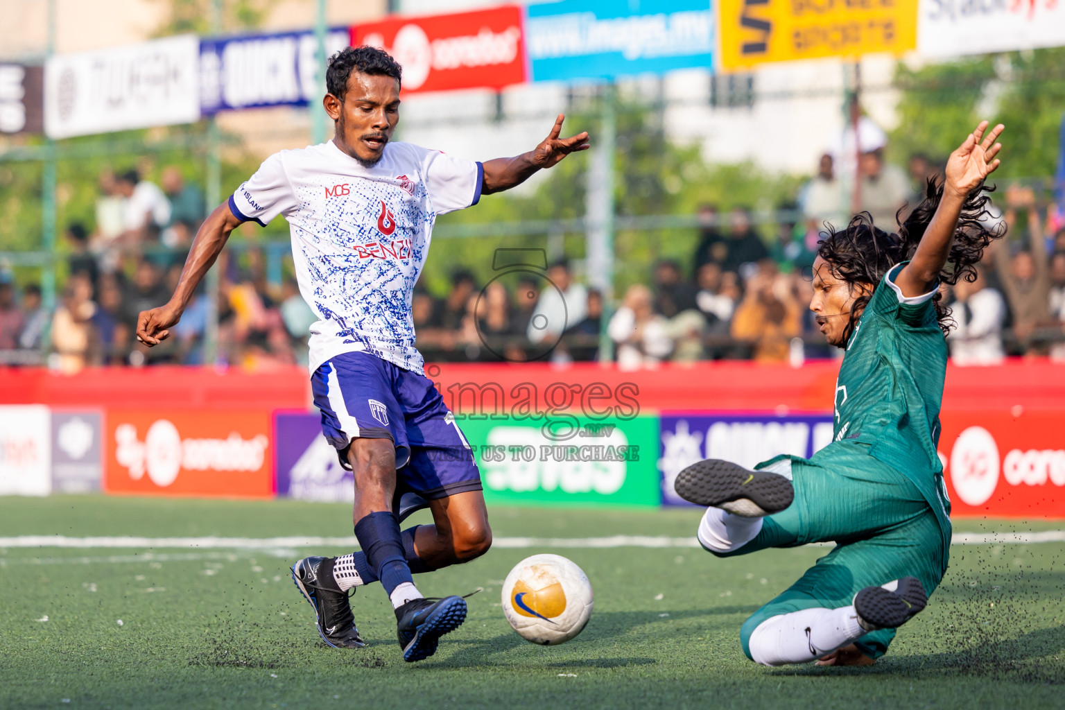 Th Thimarafushi vs Th Vilufushi in Day 14 of Golden Futsal Challenge 2025 was held on Saturday, 18th January 2025, in Hulhumale', Maldives. Photos: Nausham Waheed / images.mv