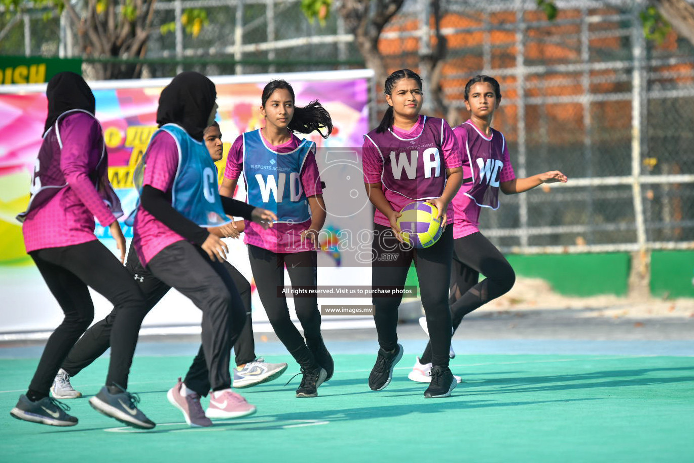 Day 1 of Junior Netball Championship 2022 on 5 March 2022 held in Male', Maldives. Photos by Nausham Waheed.