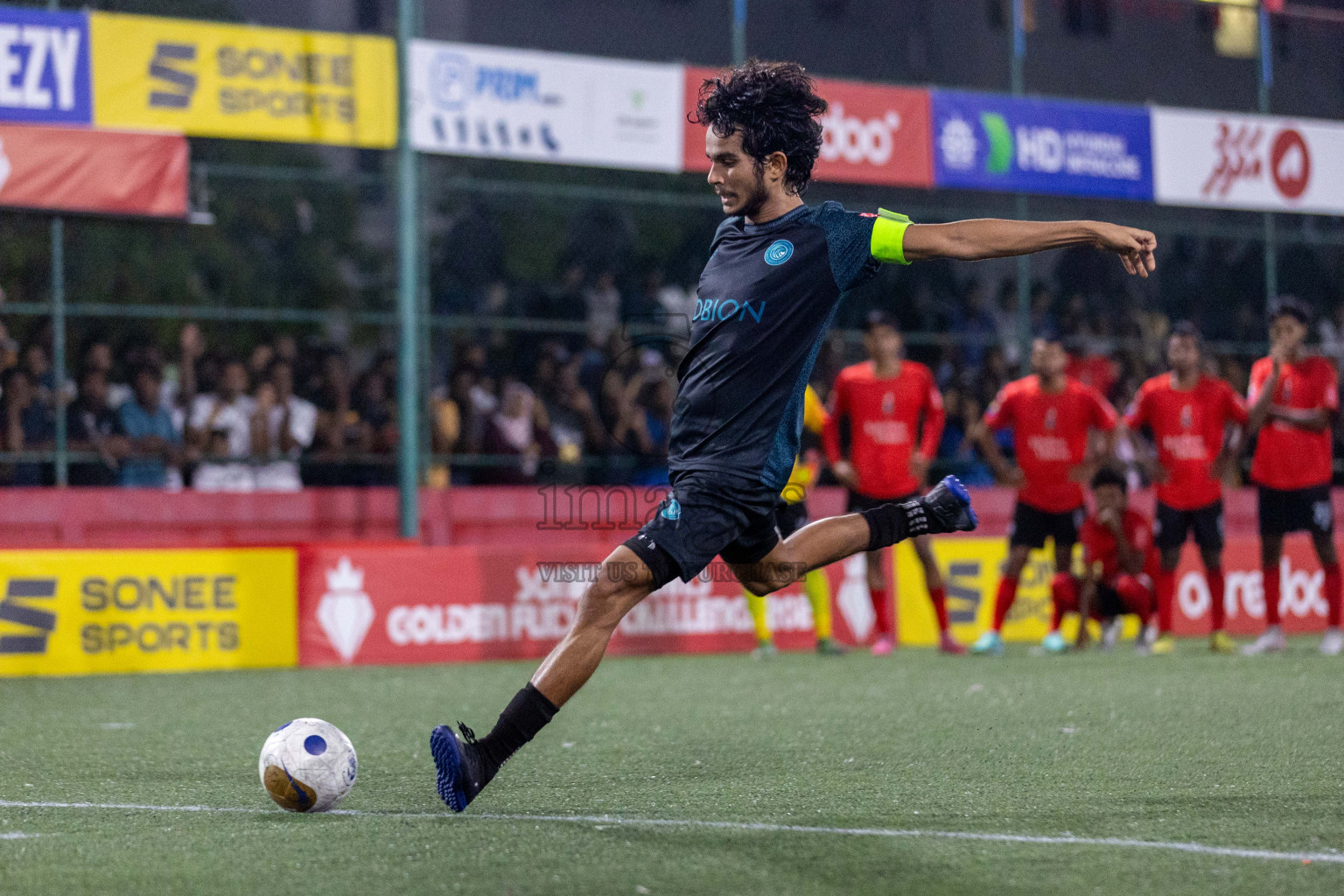 Sh Kanditheemu vs Sh Feydhoo in Day 21 of Golden Futsal Challenge 2024 was held on Sunday , 4th February 2024 in Hulhumale', Maldives Photos: Nausham Waheed / images.mv