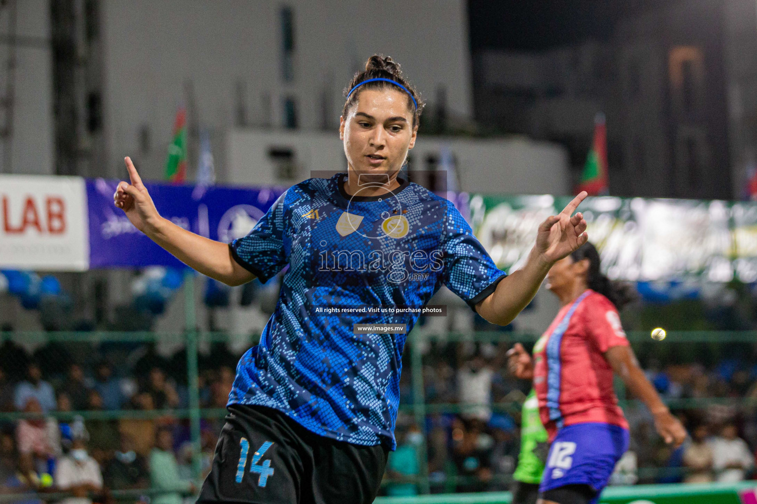 MPL vs Police Club in the Semi Finals of 18/30 Women's Futsal Fiesta 2021 held in Hulhumale, Maldives on 14th December 2021. Photos: Shuu Abdul Sattar / images.mv