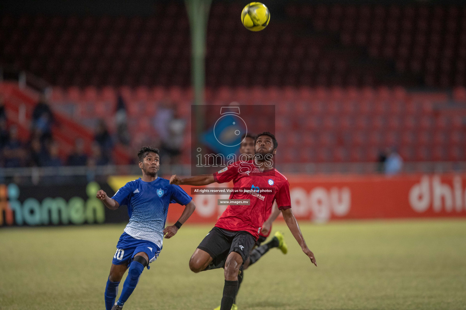 Villa International High School and Center for Higher Secondary Education in the finals of MAMEN Inter School Football Tournament 2019 (U18) in Male, Maldives on 8th April 2019