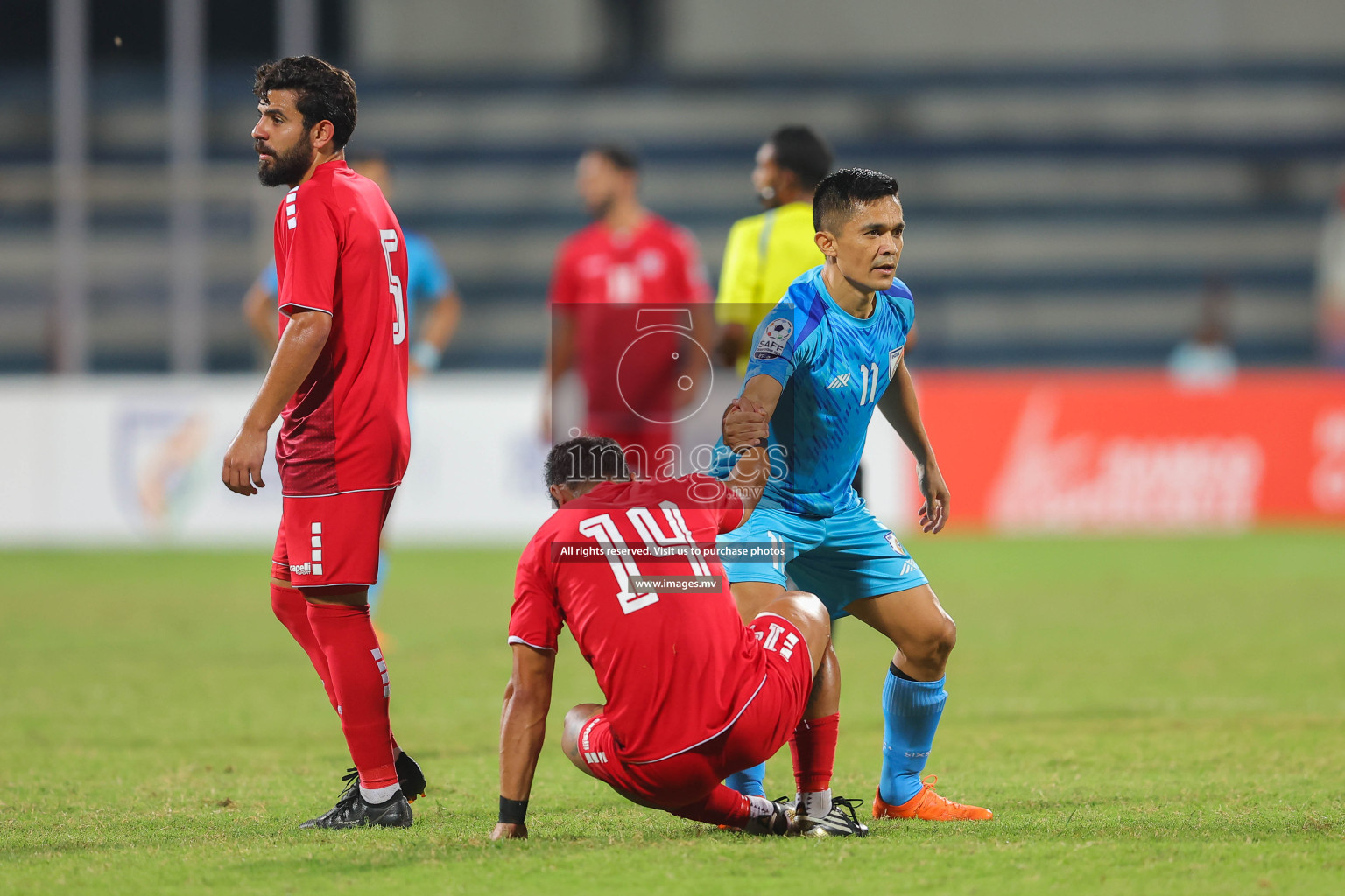 Lebanon vs India in the Semi-final of SAFF Championship 2023 held in Sree Kanteerava Stadium, Bengaluru, India, on Saturday, 1st July 2023. Photos: Nausham Waheed / images.mv