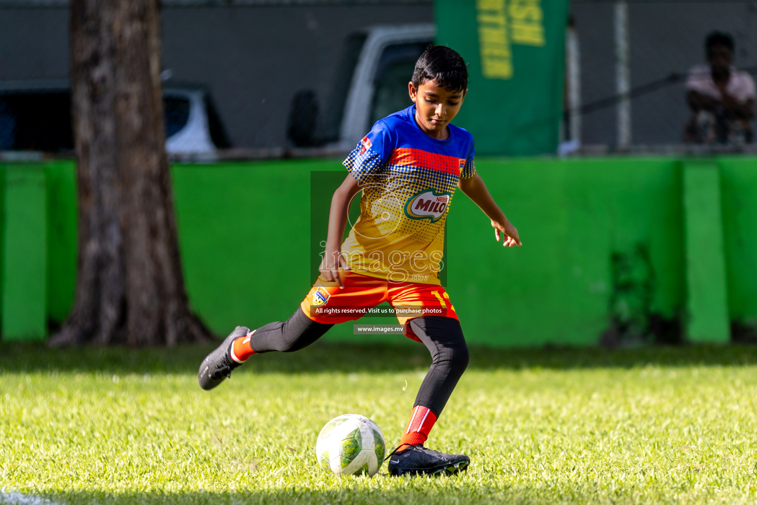 Day 1 of MILO Academy Championship 2023 (U12) was held in Henveiru Football Grounds, Male', Maldives, on Friday, 18th August 2023. Photos: Mohamed Mahfooz Moosa / images.mv