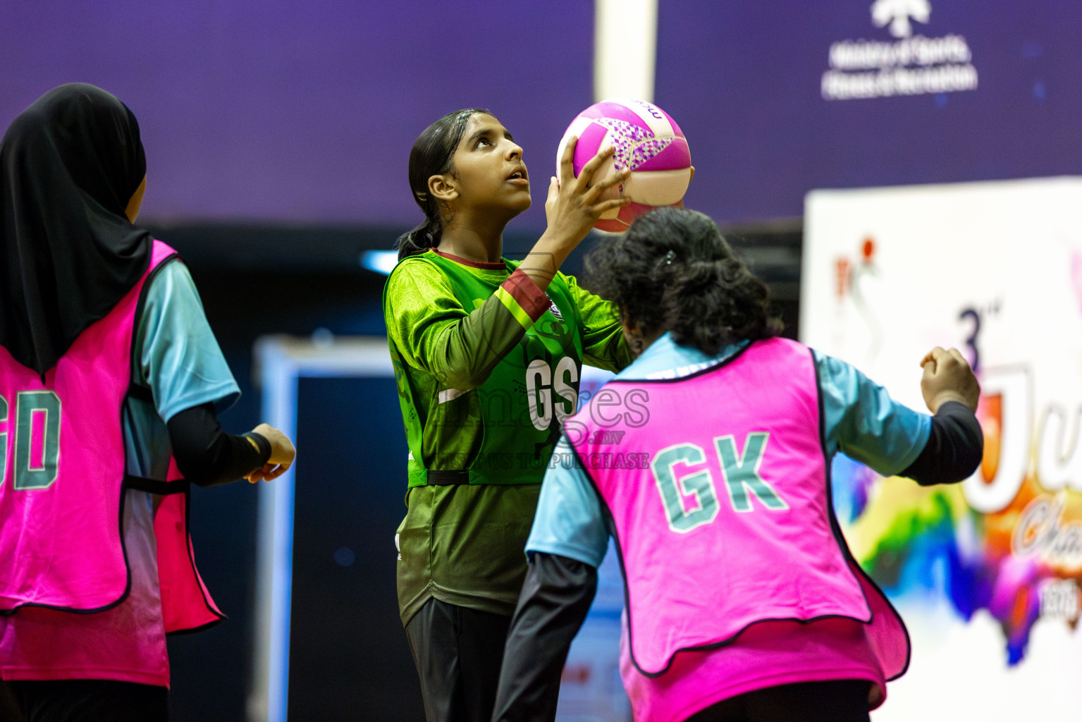 Fionti SC vs Young Netters A in Day 6  of 3rd Netball Junior Championship, held at Social Center on Friday 24th January 2025 . Photos: Shuu Abdul Sattar / images.mv