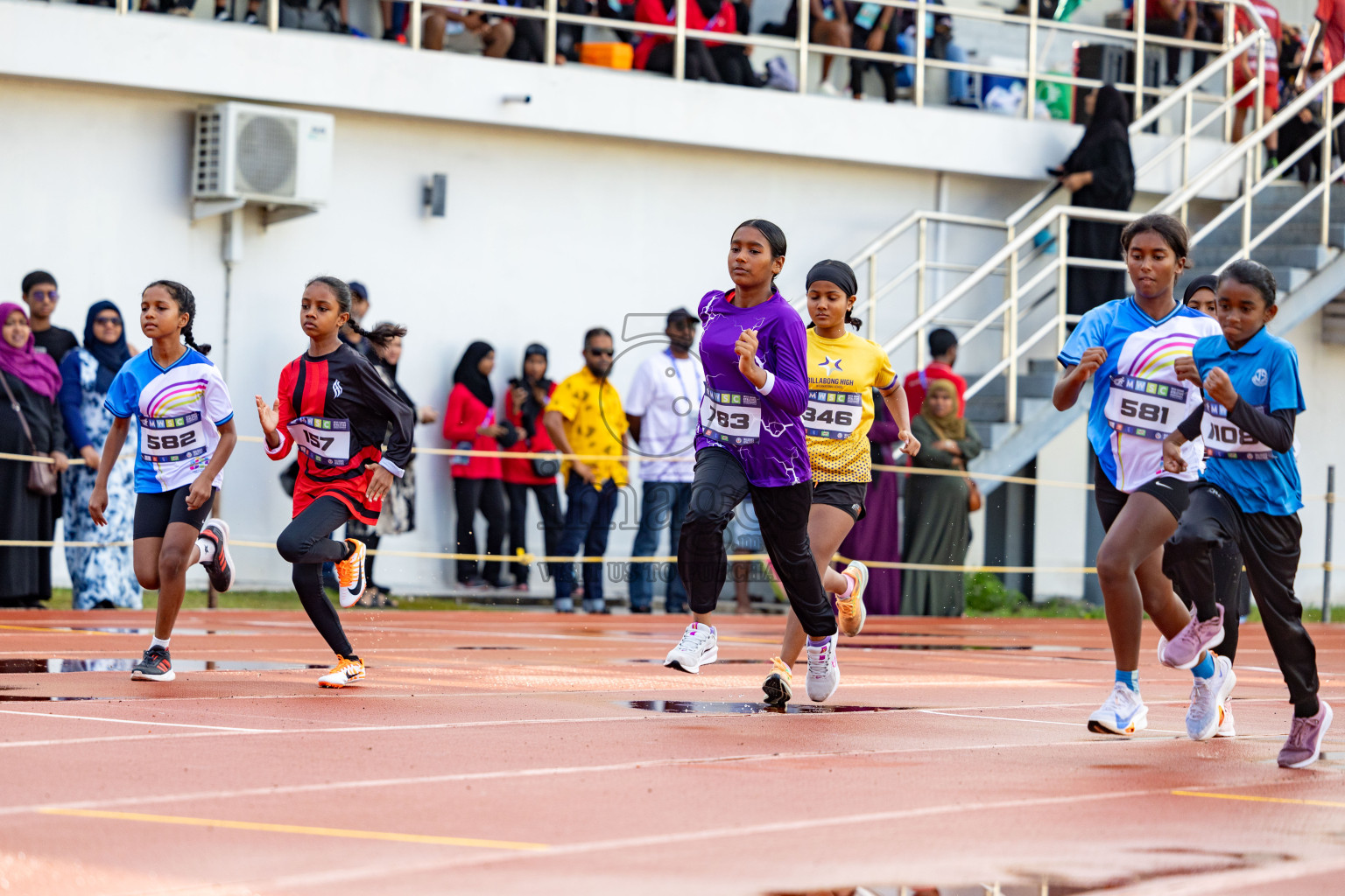 Day 1 of MWSC Interschool Athletics Championships 2024 held in Hulhumale Running Track, Hulhumale, Maldives on Saturday, 9th November 2024. 
Photos by: Ismail Thoriq, Hassan Simah / Images.mv