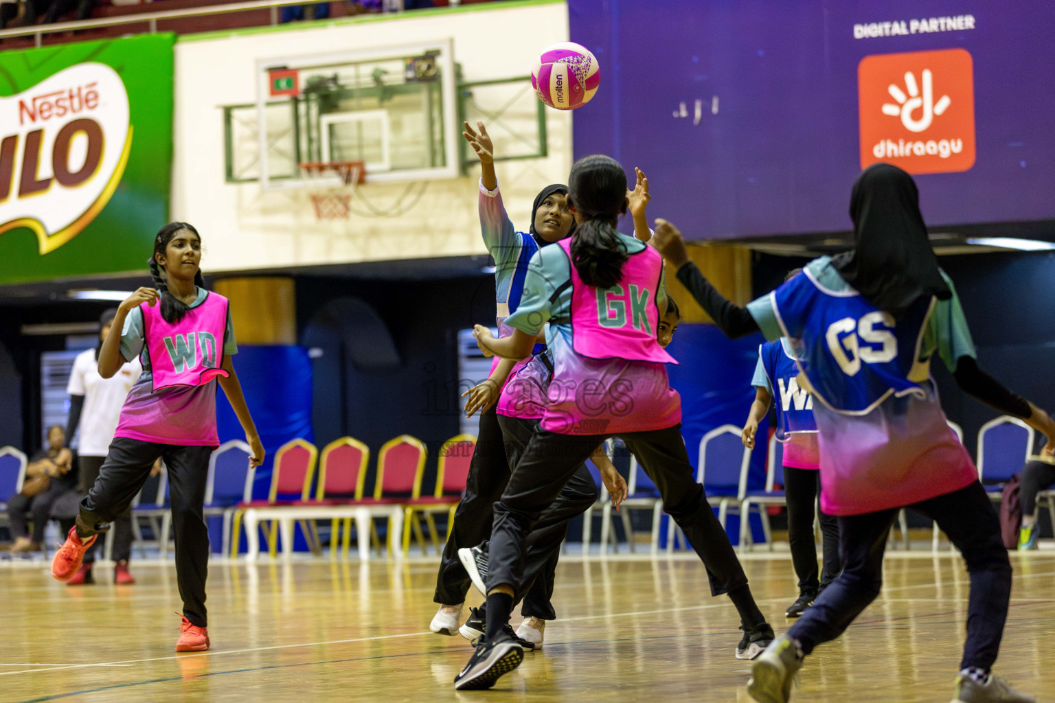 Netkids A vs Netkids B in Day 2 of 3rd Junior Championship - Netball association of Maldives, held at Social Center on Monday 20th January 2025 . Photos by Shuu Abdul Sattar