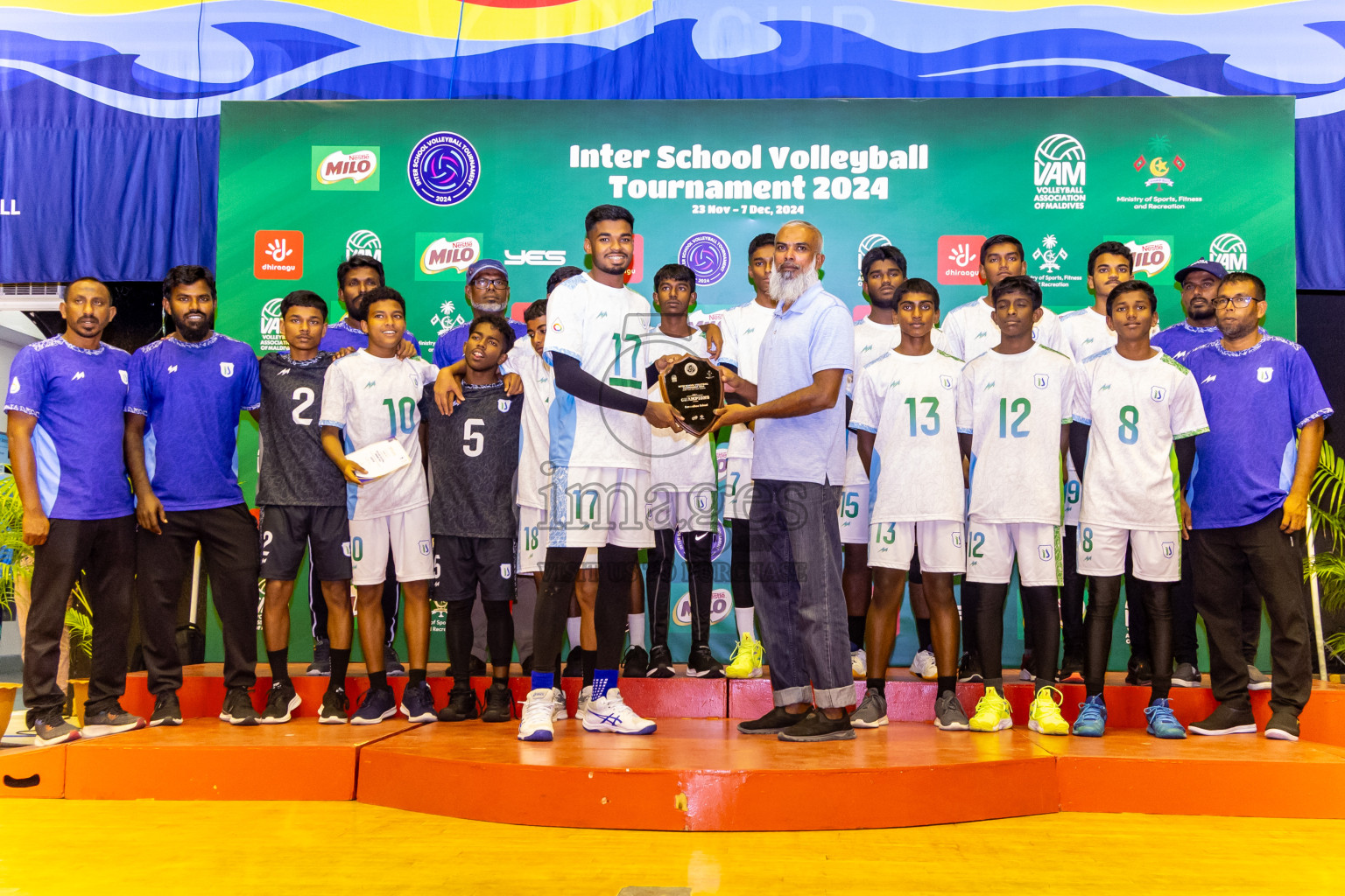 Finals of Interschool Volleyball Tournament 2024 was held in Social Center at Male', Maldives on Friday, 6th December 2024. Photos: Nausham Waheed / images.mv