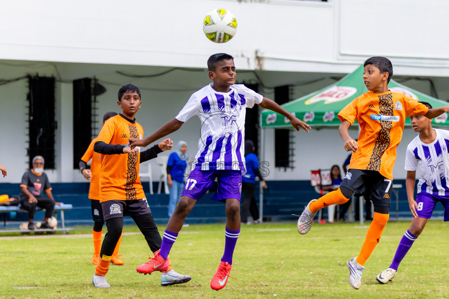 Day 1 of MILO Academy Championship 2025 (U-12) was held at Henveiru Stadium in Male', Maldives on Thursday, 1st May 2025. Photos: Nausham Waheed / images.mv