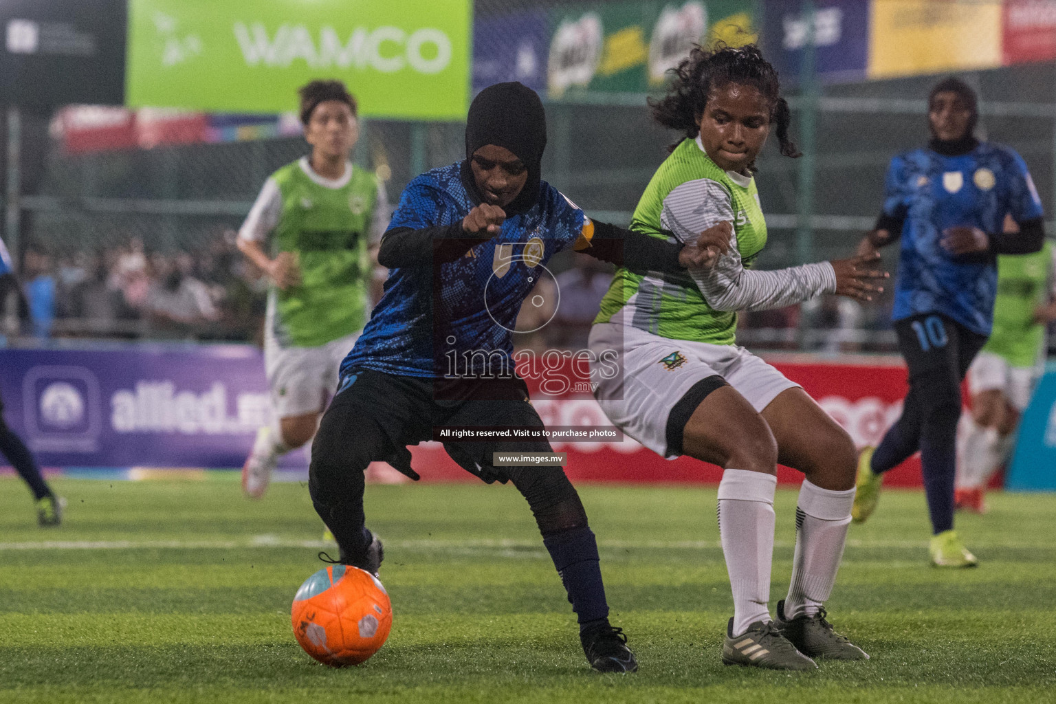 Ports Limited vs WAMCO - in the Finals 18/30 Women's Futsal Fiesta 2021 held in Hulhumale, Maldives on 18 December 2021. Photos by Nausham Waheed & Shuu Abdul Sattar