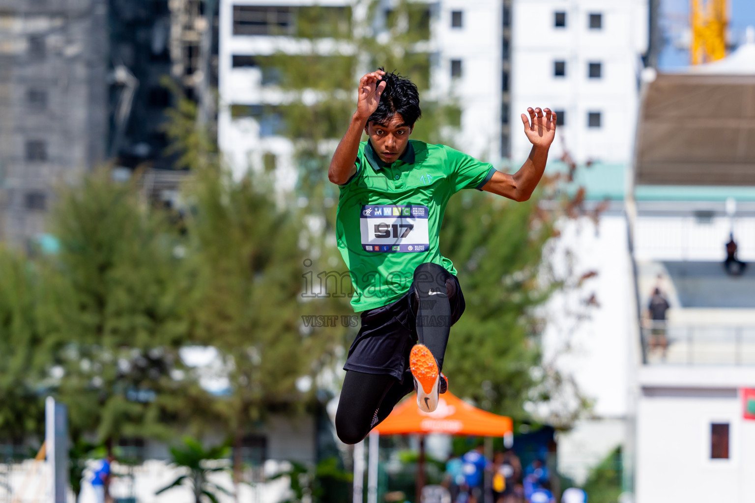 Day 4 of MWSC Interschool Athletics Championships 2024 held in Hulhumale Running Track, Hulhumale, Maldives on Tuesday, 12th November 2024. Photos by: Nausham Waheed / Images.mv