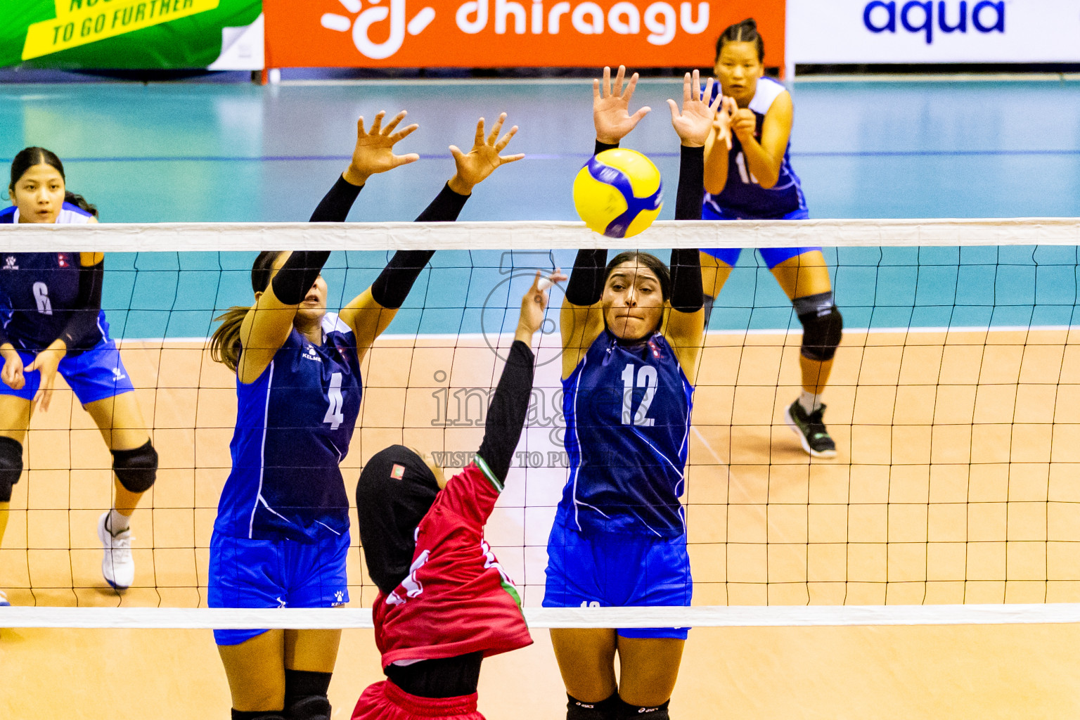 Nepal vs Maldives in Day 3 of CAVA U20 Woman's Volleyball Championship 2024 was held in Social Center, Male', Maldives on 20th July 2024. Photos: Nausham Waheed / images.mv