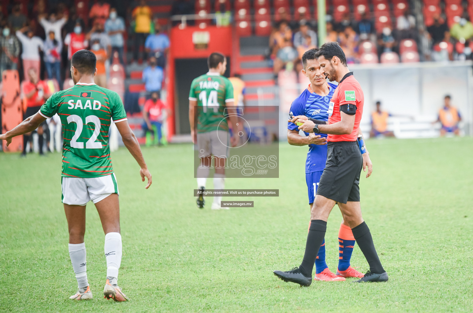 Bangladesh vs India in SAFF Championship 2021 held on 1st October 2021 in Galolhu National Stadium, Male', Maldives