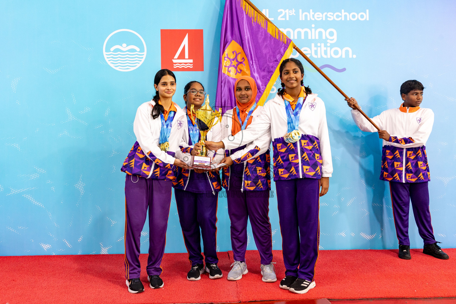 Closing Ceremony of BML 21st Interschool Swimming Competition 2025 .was held in Hulhumale' Swimming Pool, Hulhumale', Maldives on Saturday, 18th October 2025. 
Photos: Hassan Simah / images.mv
