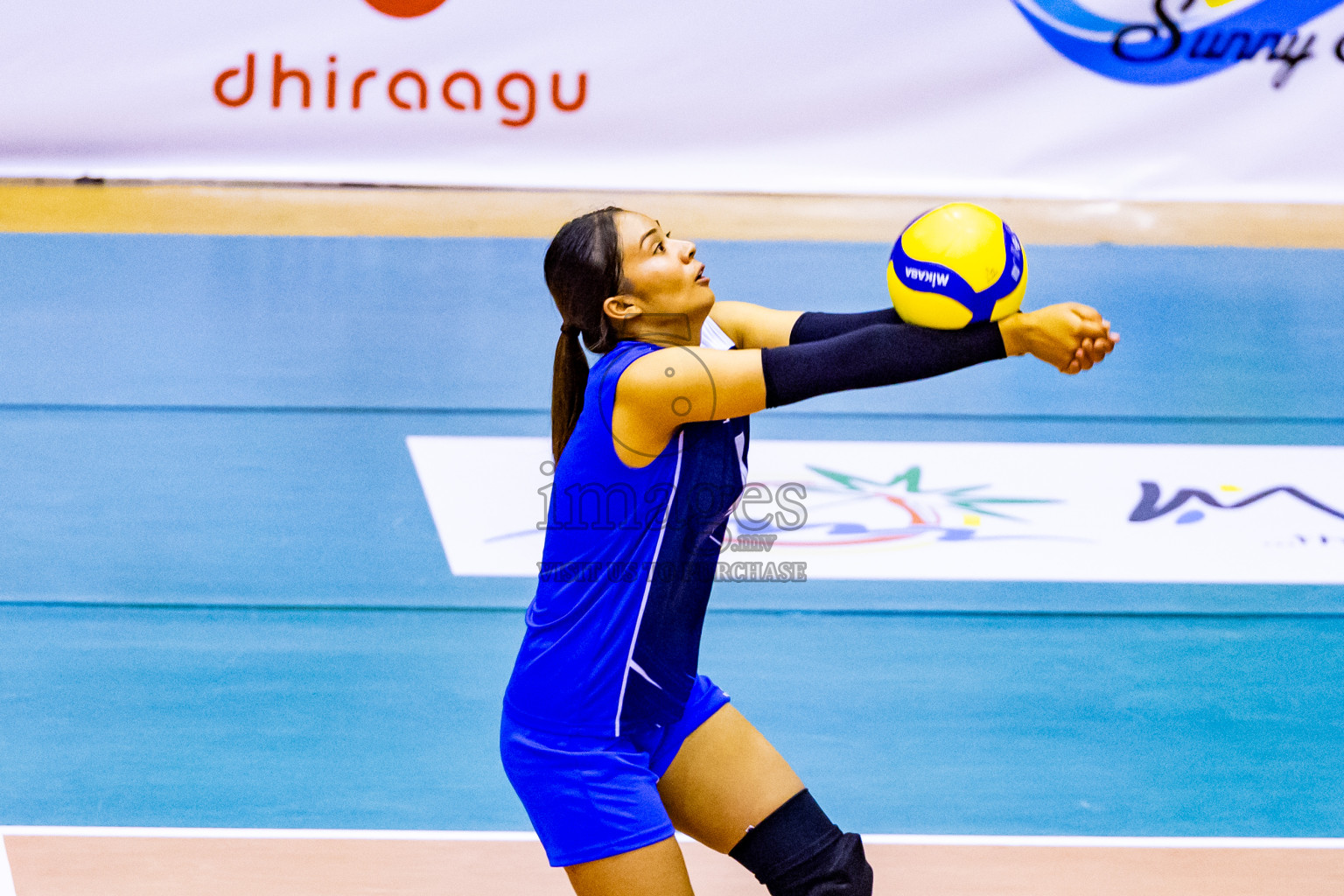 Nepal vs Maldives in Day 3 of CAVA U20 Woman's Volleyball Championship 2024 was held in Social Center, Male', Maldives on 20th July 2024. Photos: Nausham Waheed / images.mv