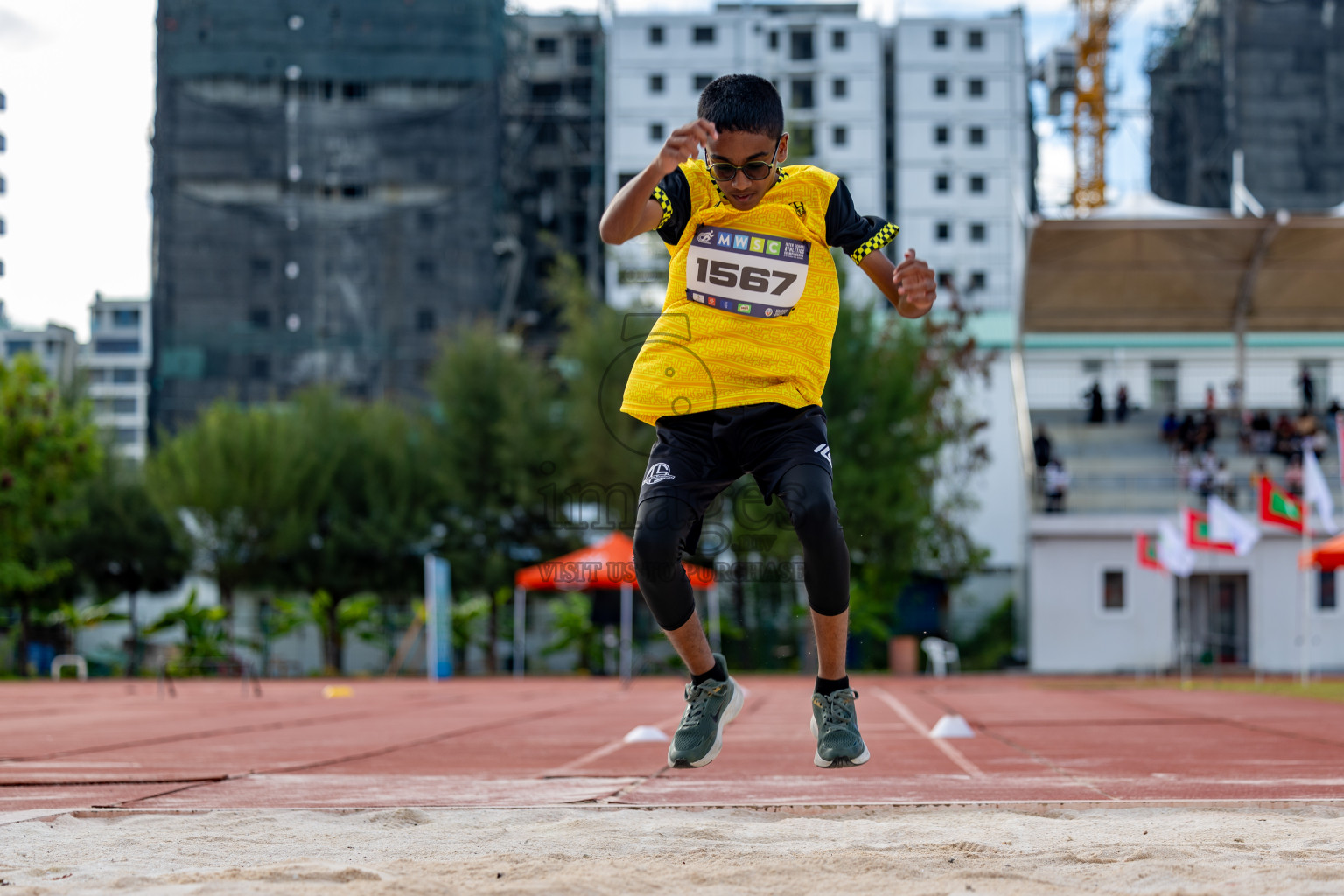 Day 1 of MWSC Interschool Athletics Championships 2024 held in Hulhumale Running Track, Hulhumale, Maldives on Saturday, 9th November 2024. 
Photos by: Hassan Simah / Images.mv