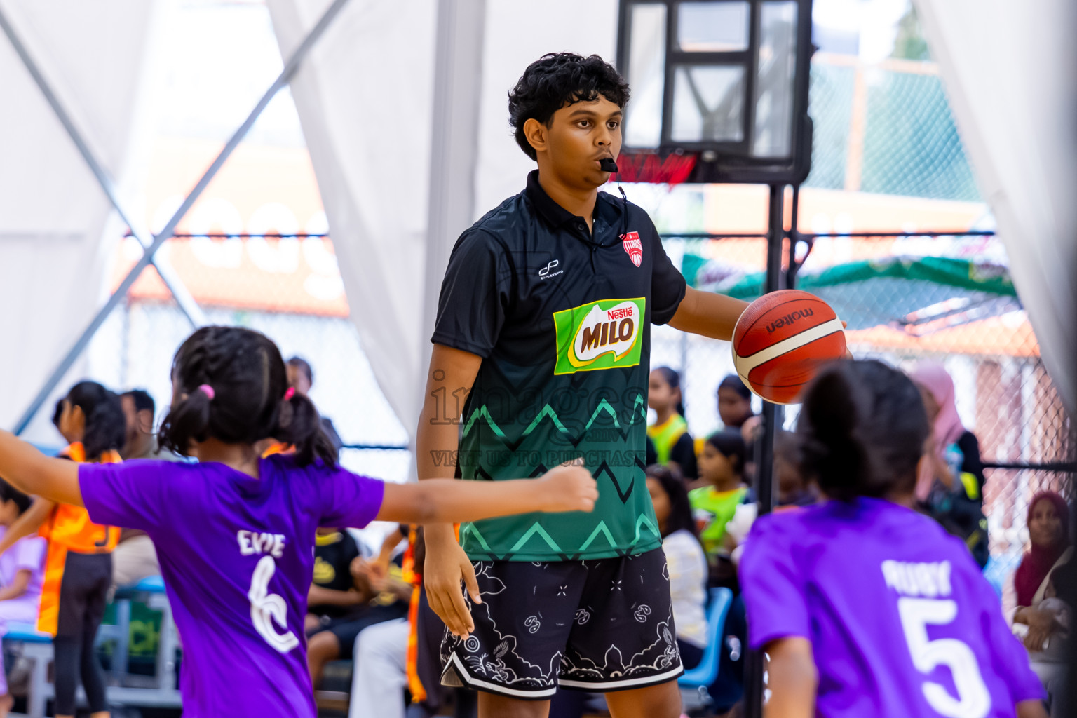 Day 3 of Milo 5 x 5 Junior Challenge 2025 - Basketball tournament held in Basketball Training Center, Male', Maldives on Saturday, 11th October 2025. Photos by: Nausham Waheed, Hassan Simah / Images.mv