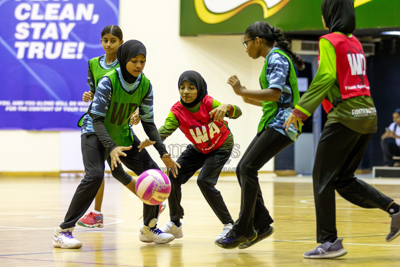FIONTI A Team vs High flyers in Day 2 of 3rd Junior Championship - Netball association of Maldives, held at Social Center on Monday 20th January 2025 . Photos by Shuu Abdul Sattar