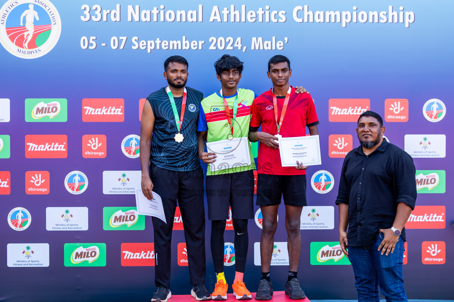 Day 1 of 33rd National Athletics Championship was held in Ekuveni Track at Male', Maldives on Thursday, 5th September 2024. Photos: Nausham Waheed / images.mv