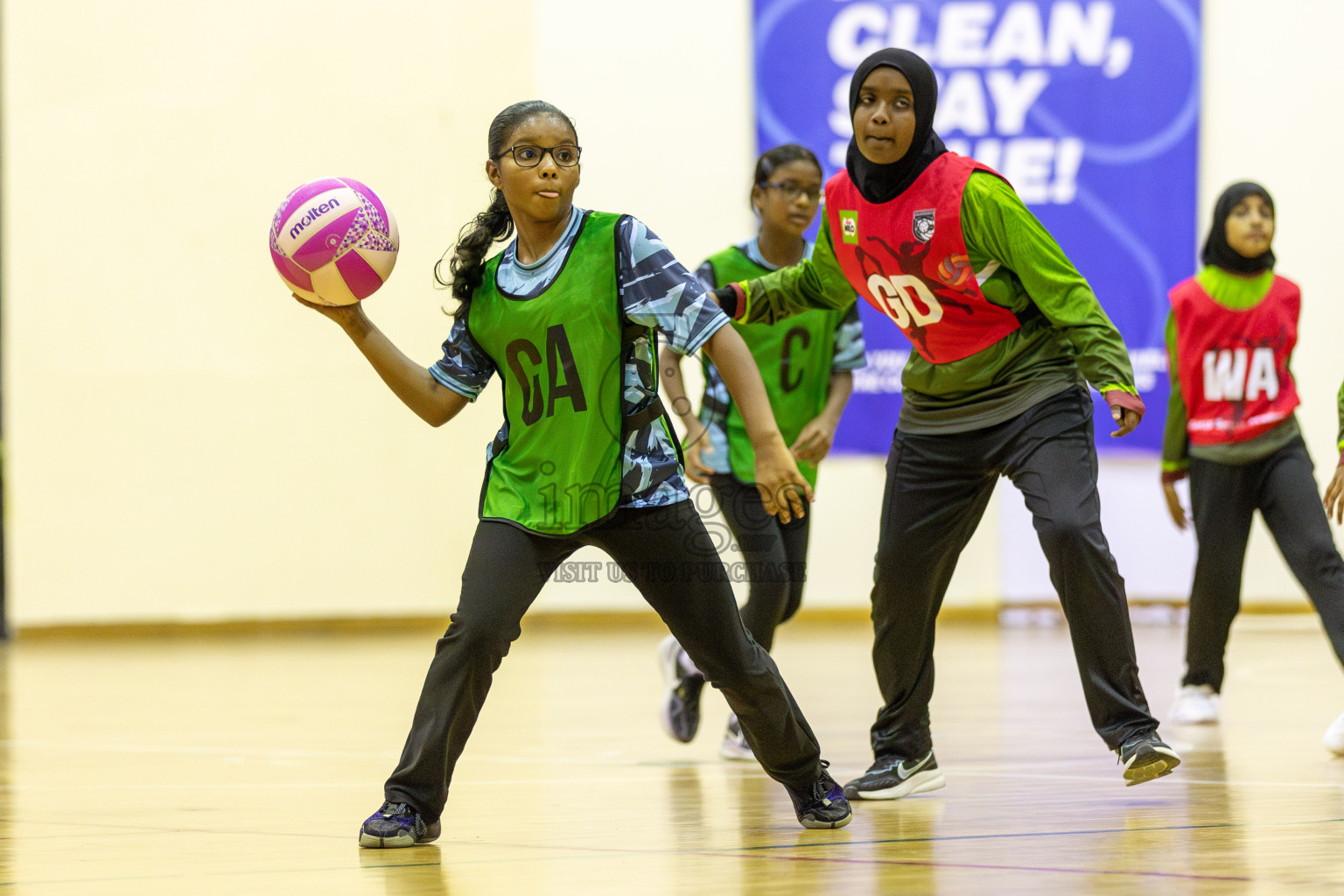 FIONTI A Team vs High flyers in Day 2 of 3rd Junior Championship - Netball association of Maldives, held at Social Center on Monday 20th January 2025 . Photos by Shuu Abdul Sattar