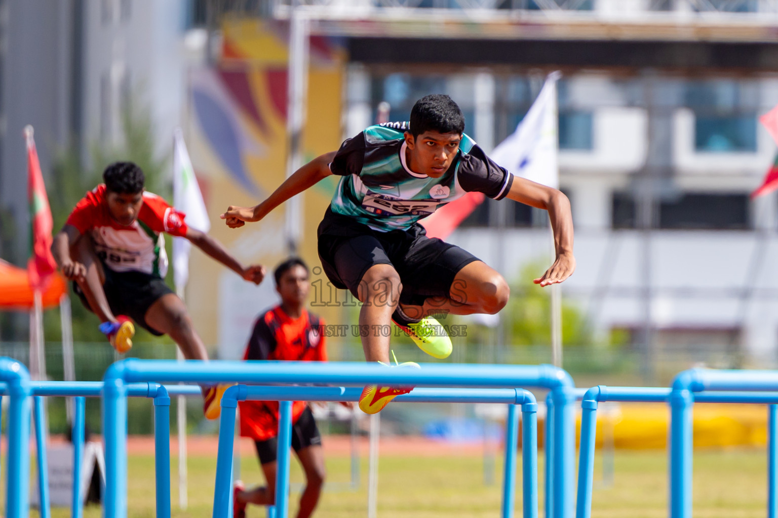 Day 4 of MWSC Interschool Athletics Championships 2024 held in Hulhumale Running Track, Hulhumale, Maldives on Tuesday, 12th November 2024. Photos by: Nausham Waheed / Images.mv