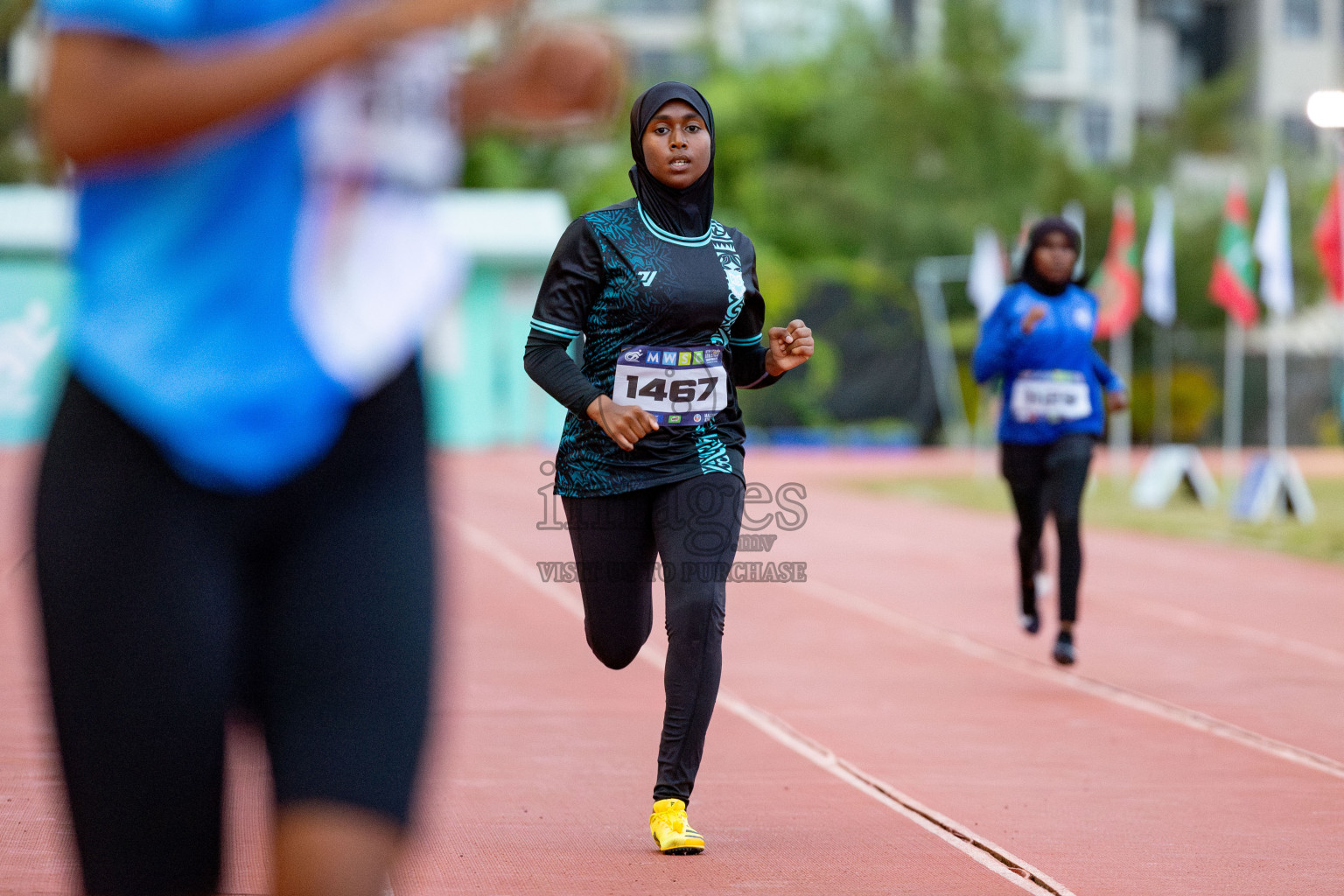 Day 2 of MWSC Interschool Athletics Championships 2024 held in Hulhumale Running Track, Hulhumale, Maldives on Sunday, 10th November 2024. 
Photos by: Hassan Simah / Images.mv