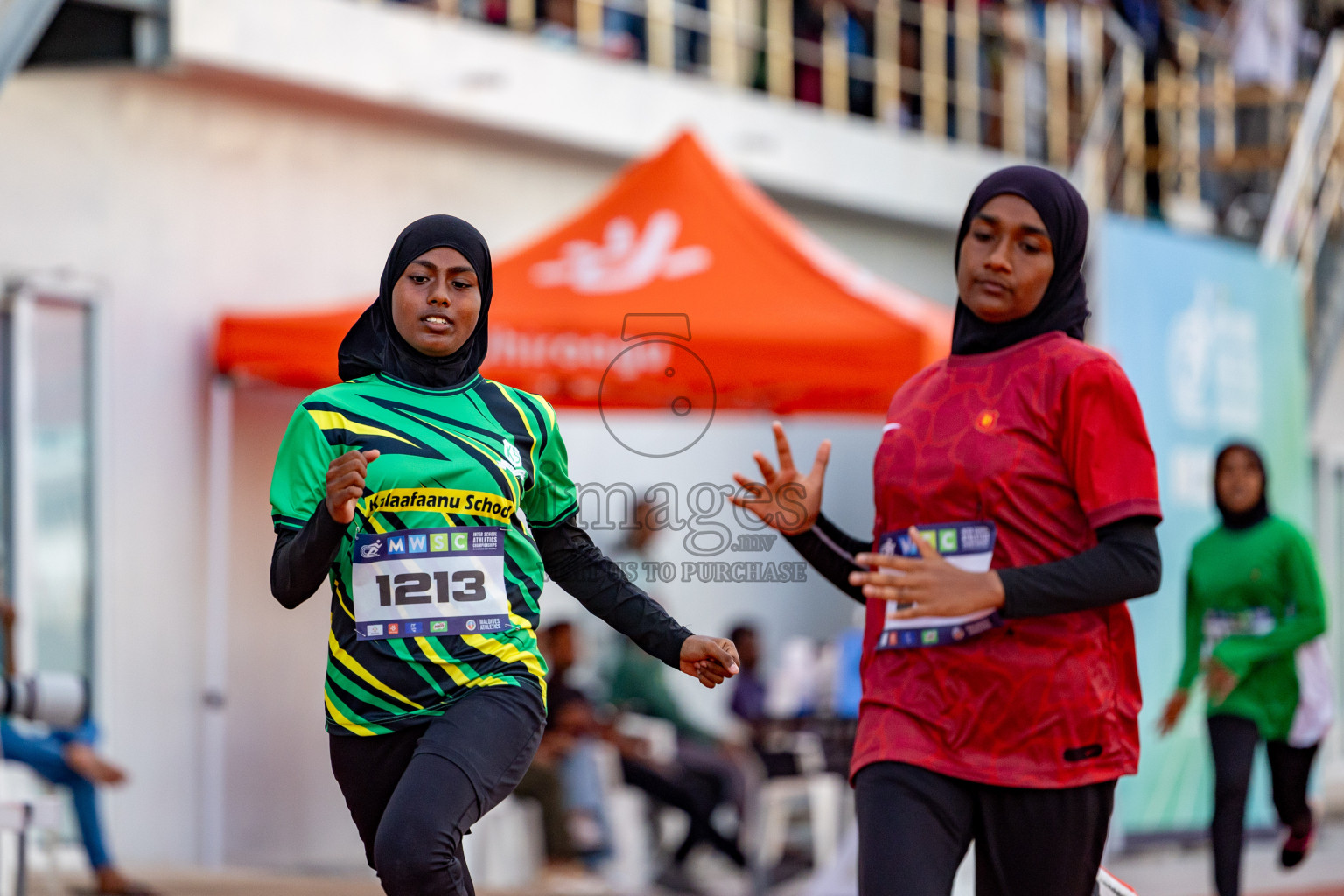 Day 1 of MWSC Interschool Athletics Championships 2024 held in Hulhumale Running Track, Hulhumale, Maldives on Saturday, 9th November 2024. 
Photos by: Hassan Simah / Images.mv