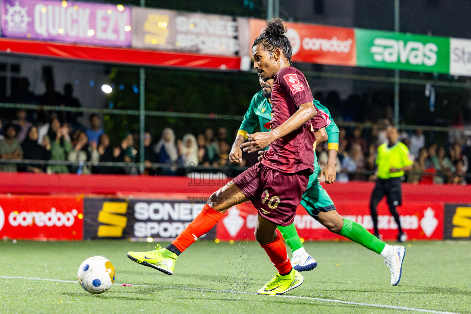 V Keyodhoo vs Adh Mandhoo in Zone round Day 27 of Golden Futsal Challenge 2025 was held on Friday , 31st January 2025, in Hulhumale', Maldives. Photos: Nausham Waheed / images.mv