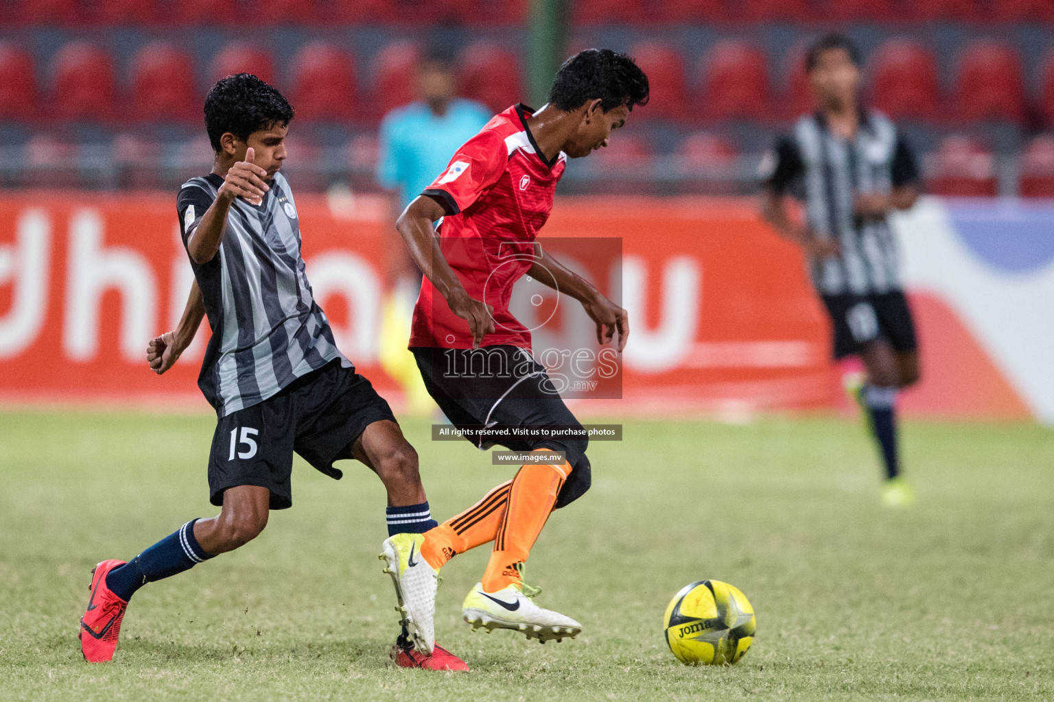 Ahmadhiyya School vs Ghaazee School in MAMEN Inter School Football Tournament 2019 (U18) in Male, Maldives on 28th March 2019, Photos: Suadh Abdul Sattar / images.mv