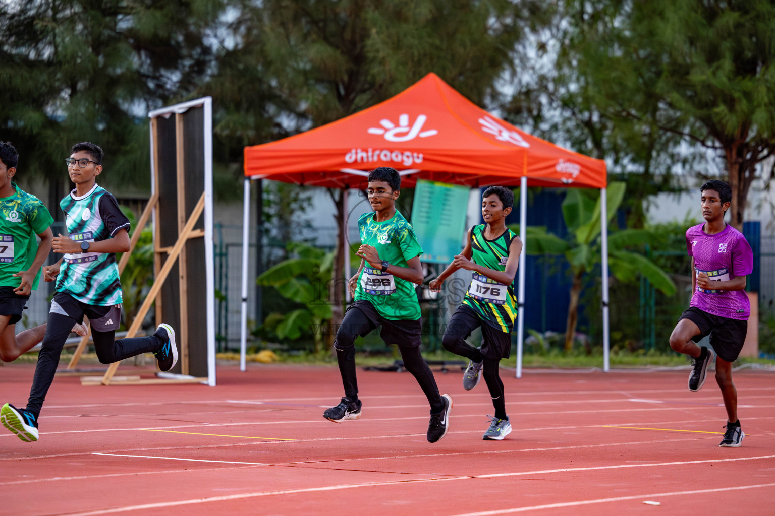 Day 1 of MWSC Interschool Athletics Championships 2024 held in Hulhumale Running Track, Hulhumale, Maldives on Saturday, 9th November 2024. 
Photos by: Hassan Simah / Images.mv