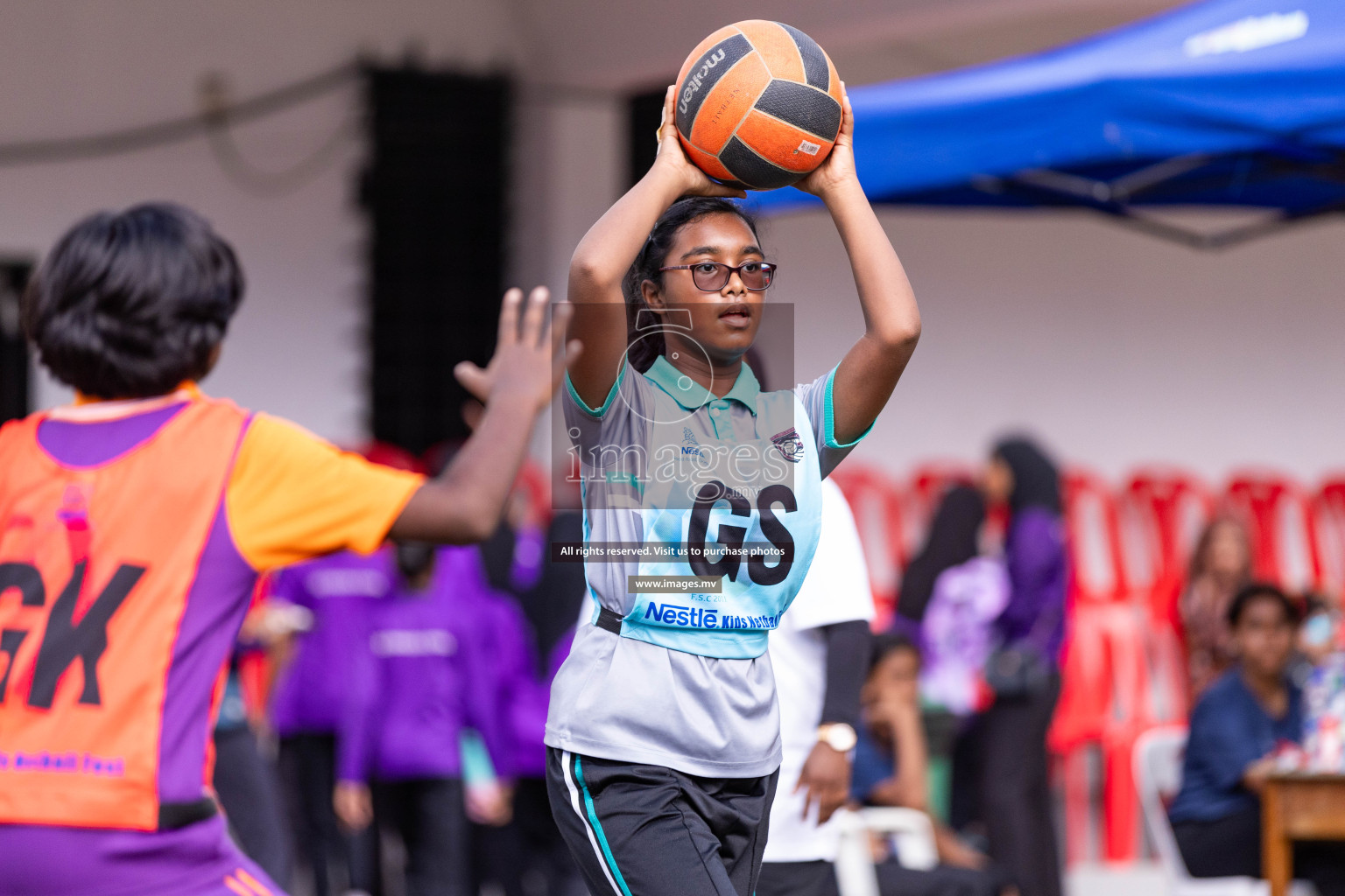 Day 2 of Nestle' Kids Netball Fiesta 2023 held in Henveyru Stadium, Male', Maldives on Thursday, 1st December 2023. Photos by Nausham Waheed / Images.mv