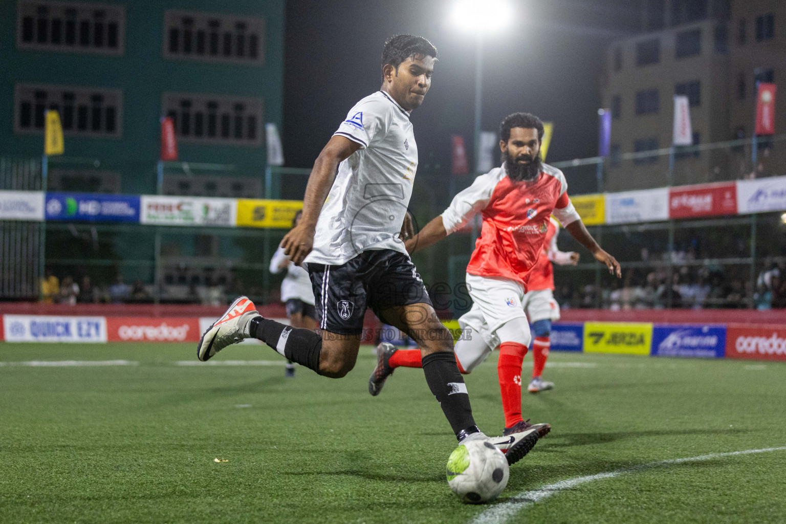 N Miladhoo vs N Kendhikulhudhoo in Day 15 of Golden Futsal Challenge 2024 was held on Monday, 29th January 2024, in Hulhumale', Maldives Photos: Nausham Waheed / images.mv