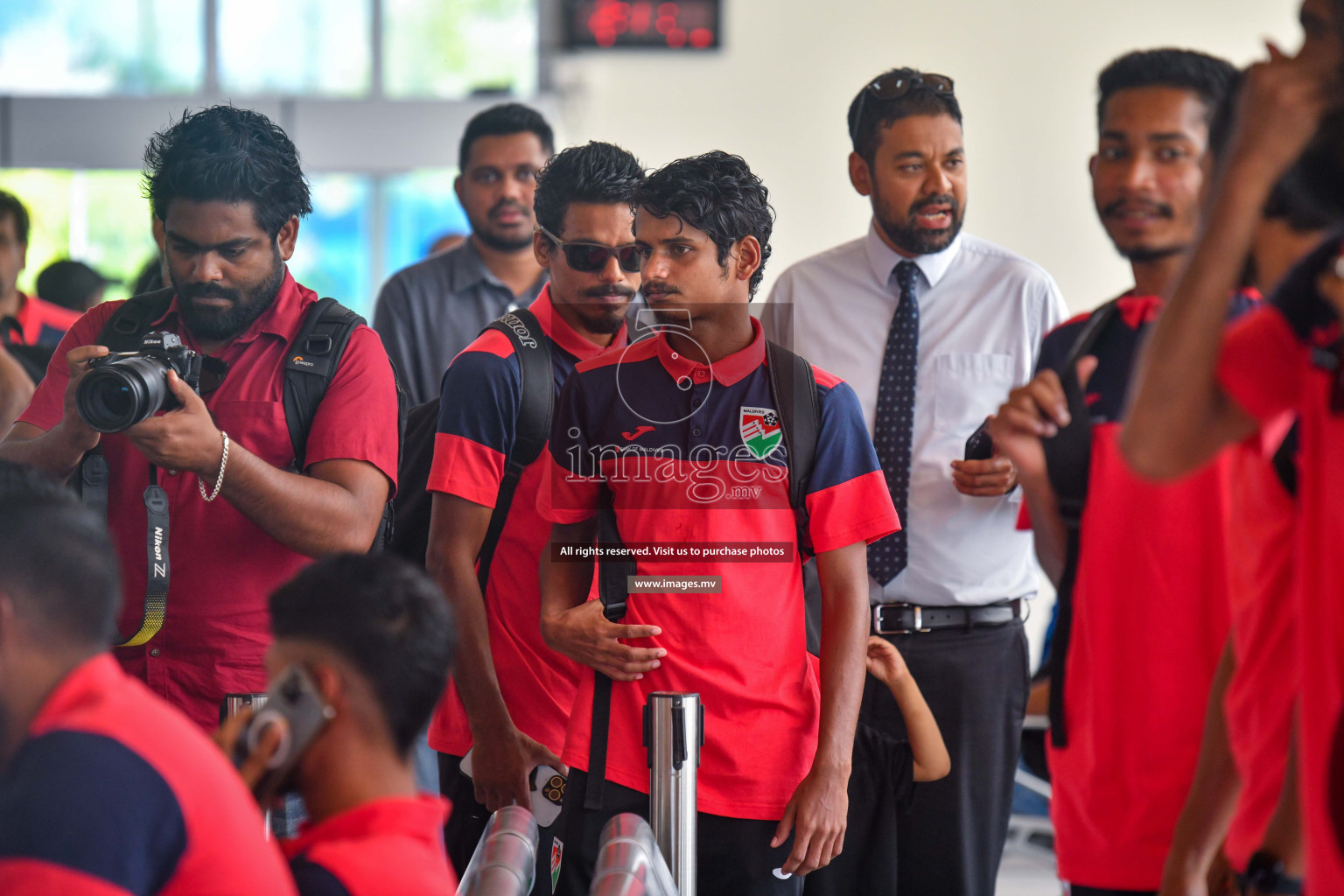 The Senior Men's National Team depart to Japan Training Camp from Maafannu Bus Terminal, Male', Maldives on 5th June 2023 Photos: Nausham Waheed/ Images.mv