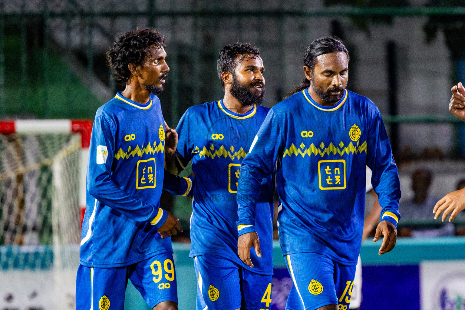 Fools Sc vs Ifhaams in Day 3 of Laamehi Dhiggaru Ekuveri Futsal Challenge 2025 was held on Saturday, 26th July 2025, at Dhiggaru Futsal Ground, Dhiggaru, Maldives Photos: Nausham Waheed  / images.mv