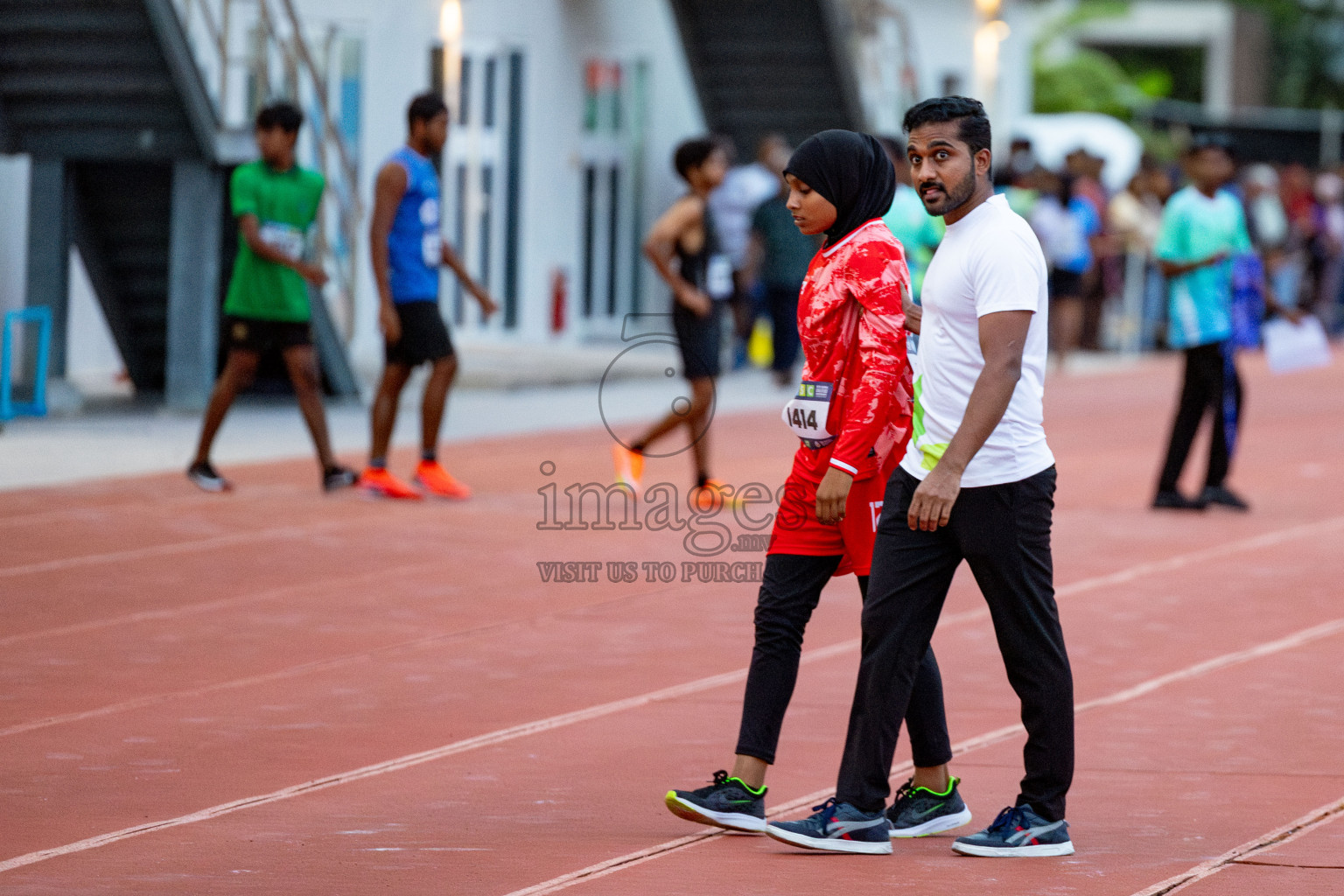 Day 2 of MWSC Interschool Athletics Championships 2024 held in Hulhumale Running Track, Hulhumale, Maldives on Sunday, 10th November 2024. 
Photos by: Hassan Simah / Images.mv