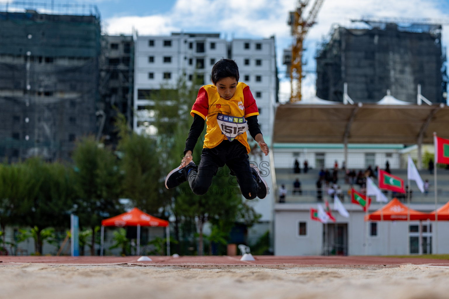 Day 1 of MWSC Interschool Athletics Championships 2024 held in Hulhumale Running Track, Hulhumale, Maldives on Saturday, 9th November 2024. 
Photos by: Hassan Simah / Images.mv