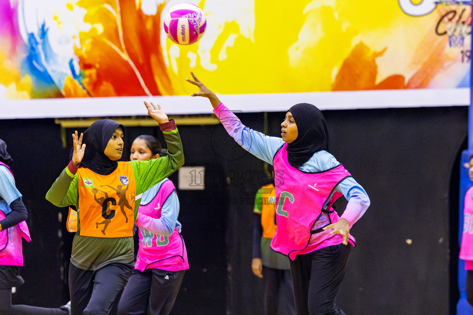 Fiontti A Team vs Young Netters A in Day 2 of 3rd Junior Championship - Netball association of Maldives, held at Social Center on Monday 20th January 2025 . Photos by Nausham Waheed
