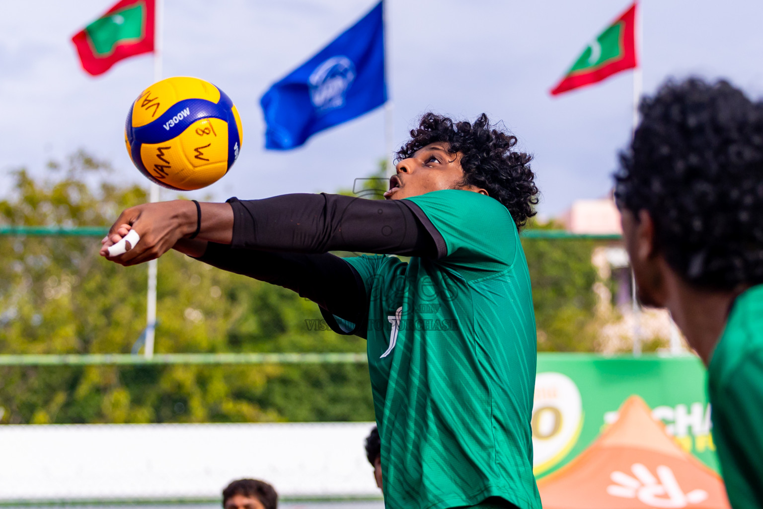 Sports Club Dhirun vs Goodies Sports Club in Milo National Junior Volleyball Championship 2025 Day 3 was held on Monday, 24th November 2025 at Ekuveni Turf Court Male', Maldives. Photos: Nausham Waheed / images.mv