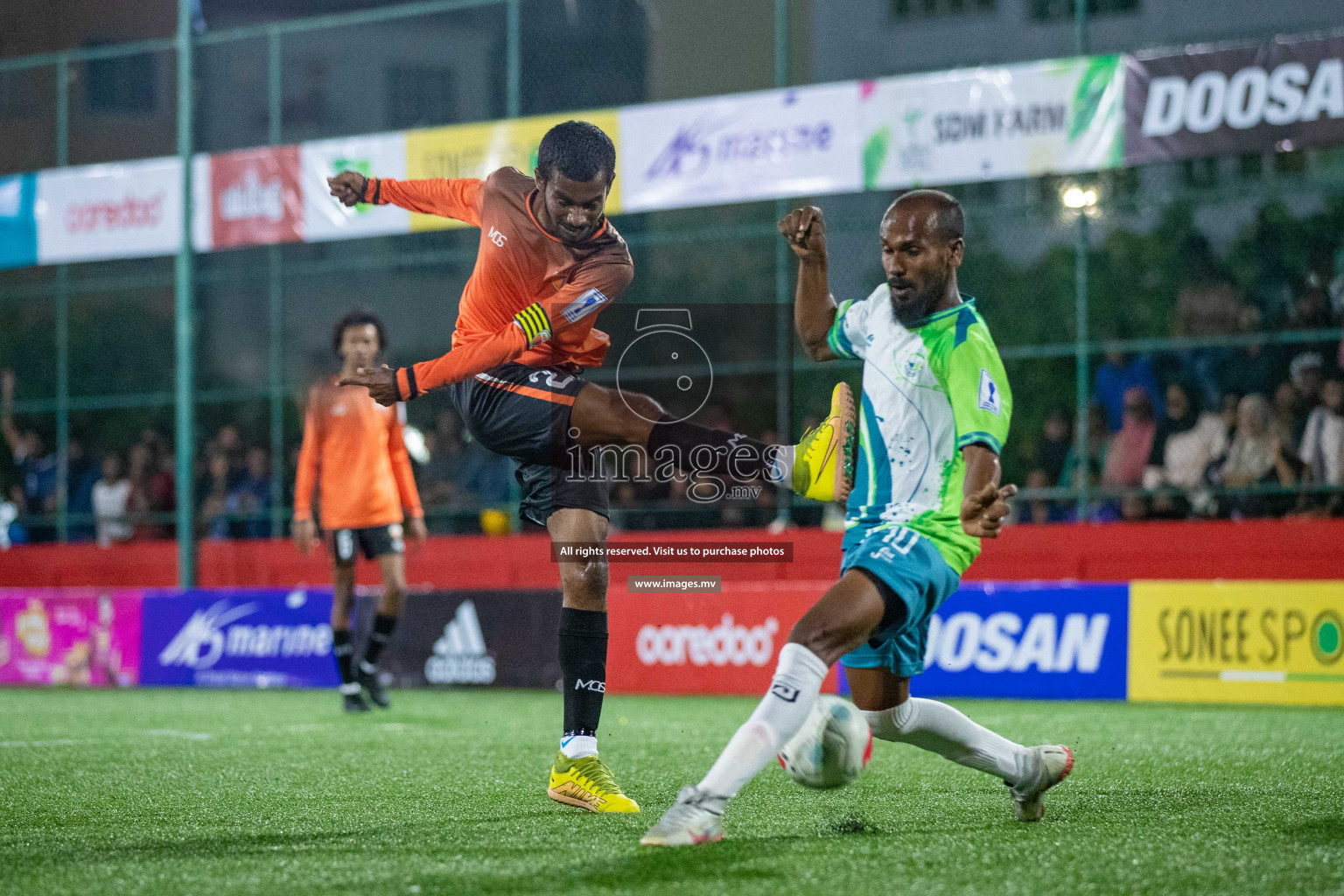 GA. Vilingili vs GA. Maamendhoo in Day 2 of Golden Futsal Challenge 2023 on 06 February 2023 in Hulhumale, Male, Maldives