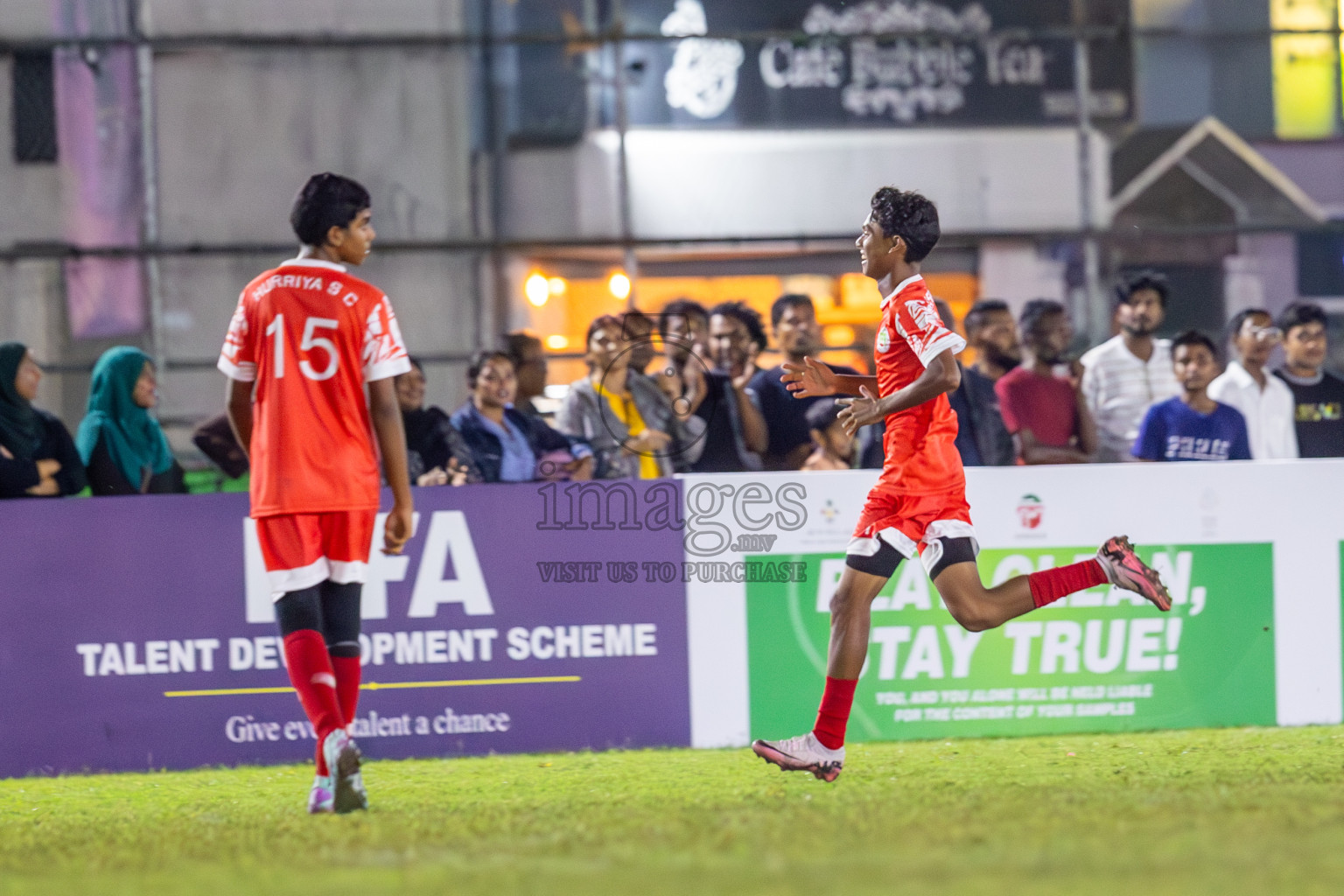 SUS vs Huriyya (U14) in Dhivehi Youth League 2024 - Day 2. Matches held at Henveiru Stadium on 22nd November 2024 , Friday. Photos: Shuu Abdul Sattar/ Images.mv