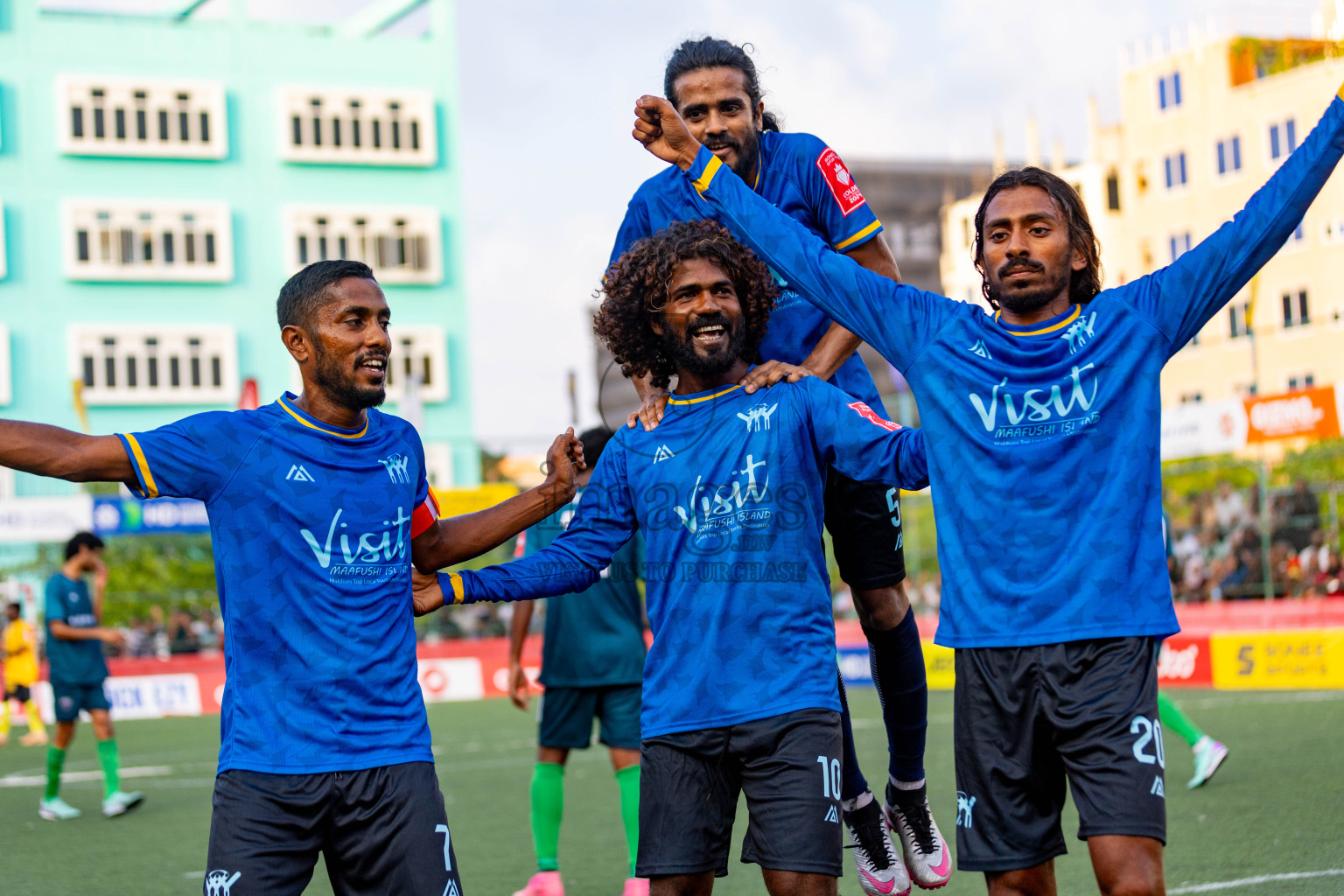 K. Maafushi vs K. Guraidhoo in Day 19 of Golden Futsal Challenge 2024 was held on Friday, 2nd February 2024 in Hulhumale', Maldives 
Photos: Hassan Simah / images.mv