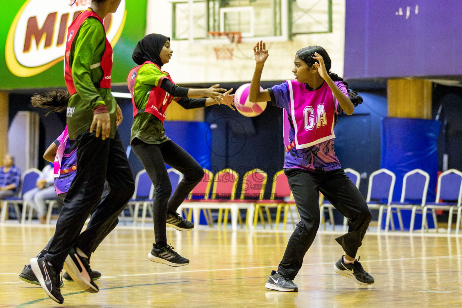 FIONTI Academy A vs N Sports Academy A in Day 2 of 3rd Junior Championship - Netball association of Maldives, held at Social Center on Monday 20th January 2025 . Photos by Shuu Abdul Sattar