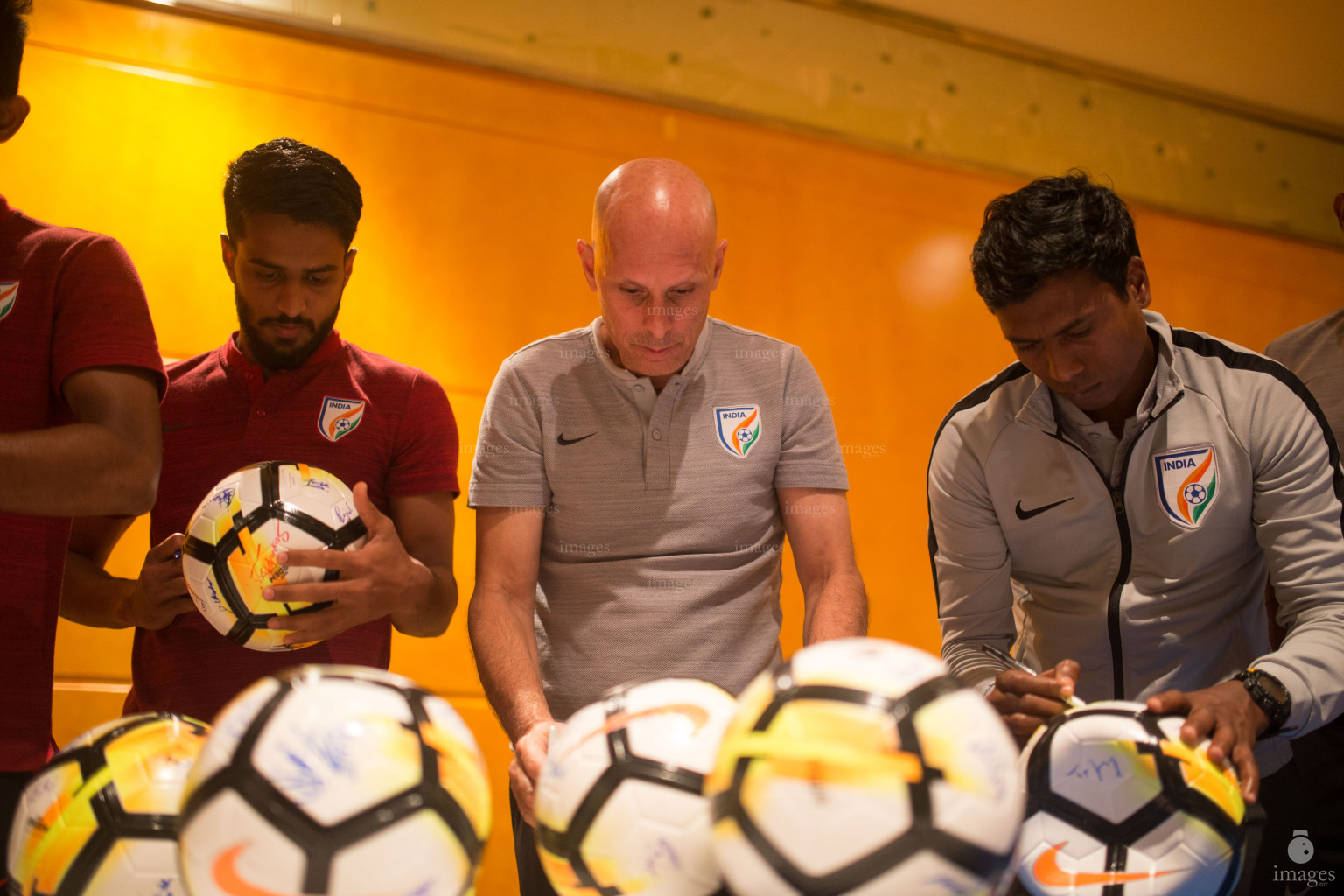 Jersey, balls signing and team photos SAFF Suzuki Cup 2018 in Dhaka, Bangladesh, Friday, September 07, 2018. (Images.mv Photo/Suadhu Abdul Sattar)