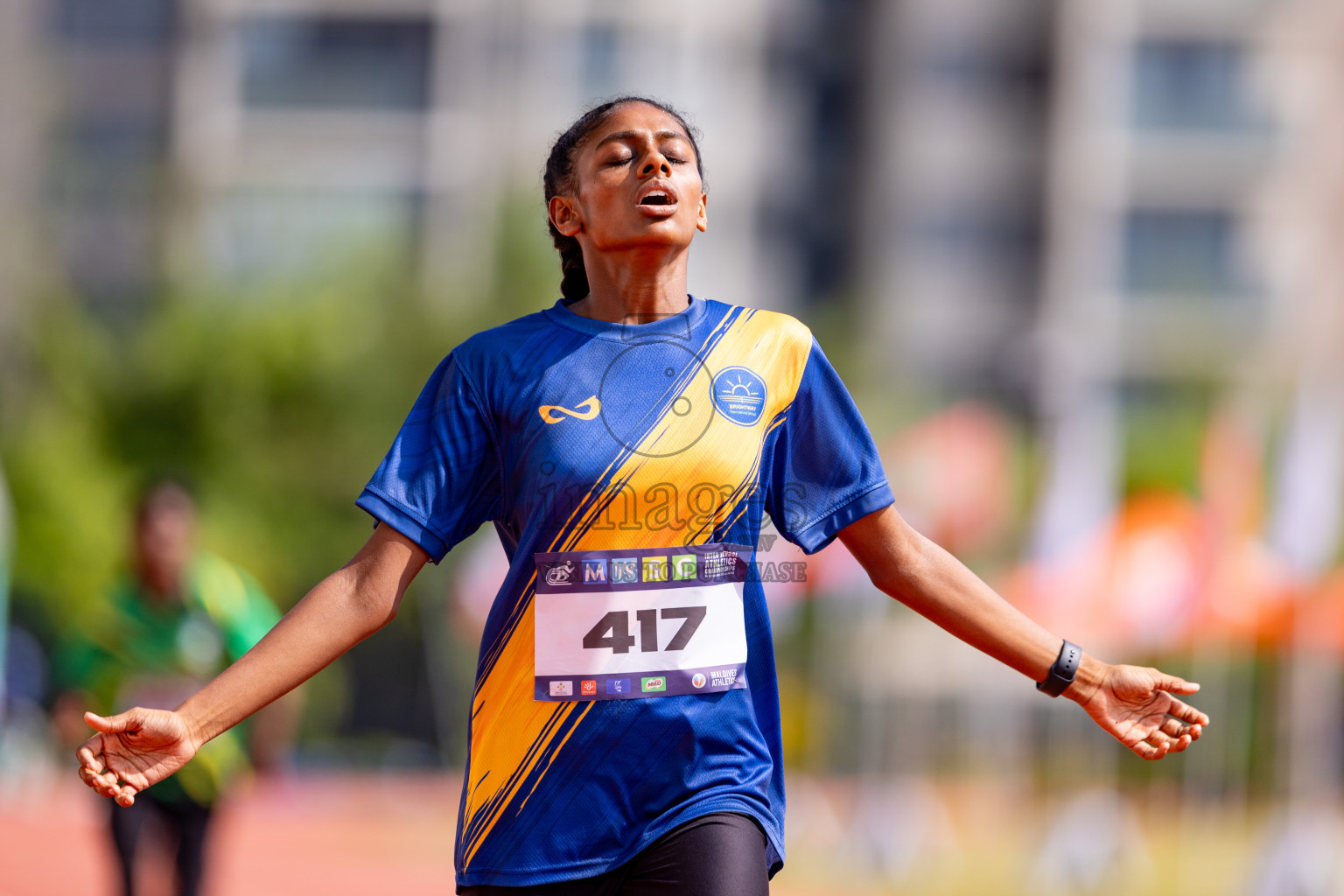 Day 3 of MWSC Interschool Athletics Championships 2024 held in Hulhumale Running Track, Hulhumale, Maldives on Monday, 11th November 2024. 
Photos by: Hassan Simah / Images.mv