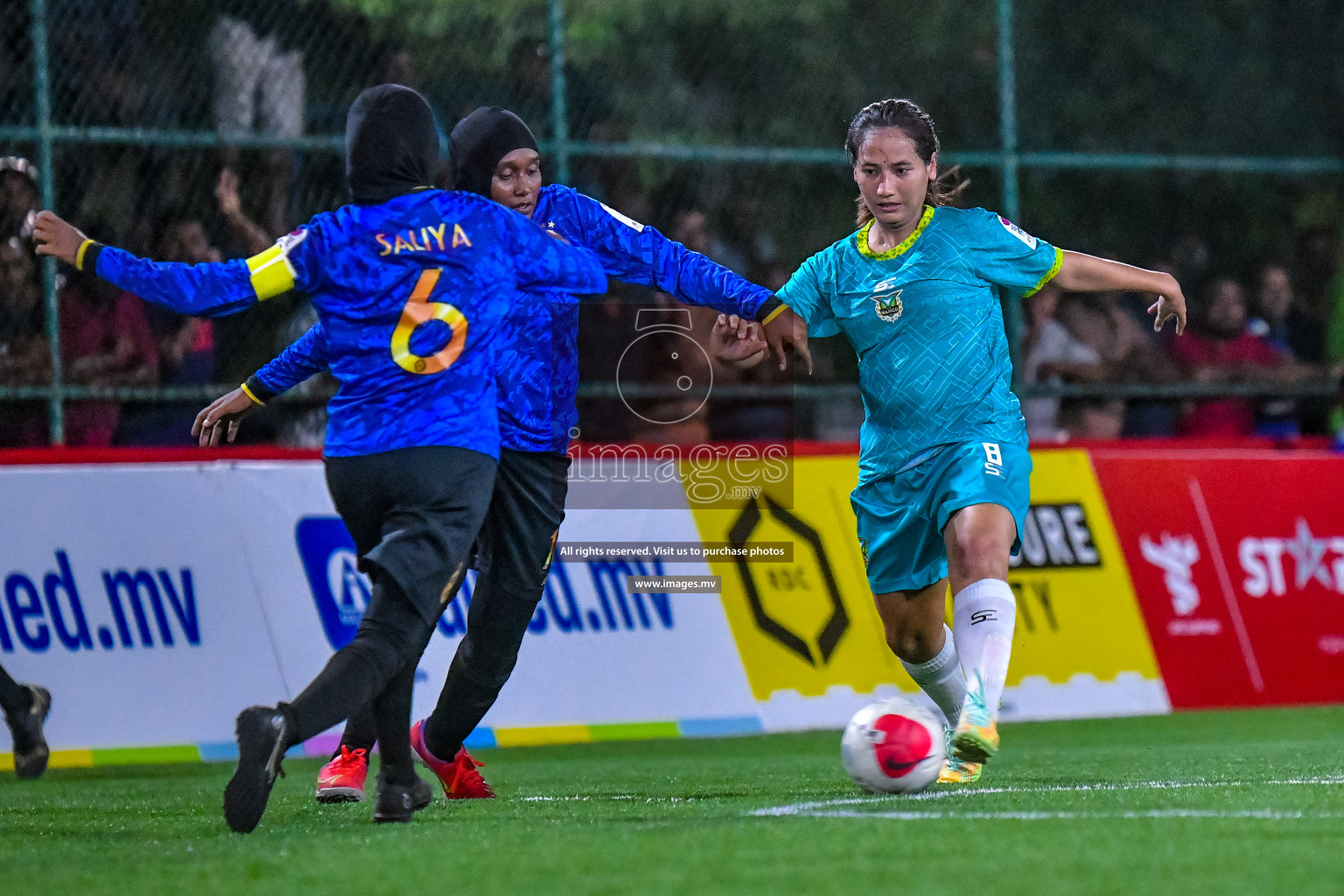 MPL vs WAMCO in Eighteen Thirty Women's Futsal Fiesta 2022 was held in Hulhumale', Maldives on Saturday, 8th October 2022. Photos: Nausham Waheed / images.mv