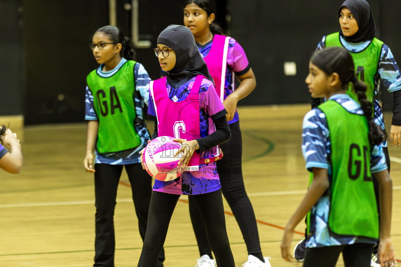 High Fluers vsN Sports Academy in Day 5 of 3rd Netball Junior Championship, held at Social Center on Thursday 23rd January 2025 . Photos: Shuu Abdul Sattar / images.mv