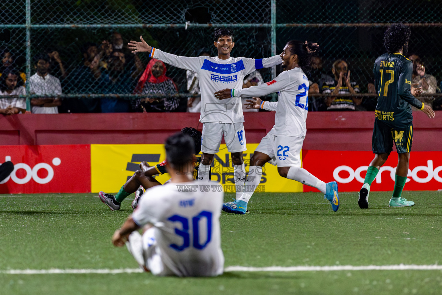 S. Hithadhoo VS Dhandimagu on Day 33 of Golden Futsal Challenge 2024, held on Sunday, 18th February 2024, in Hulhumale', Maldives Photos: Hassan Simah / images.mv