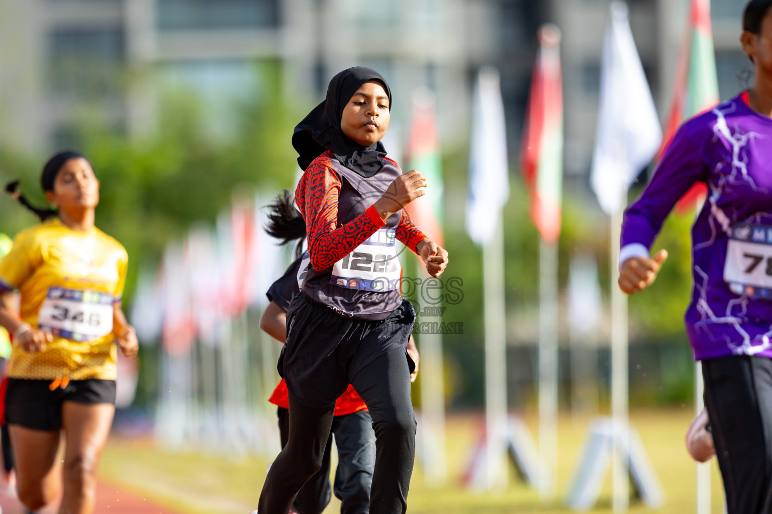 Day 1 of MWSC Interschool Athletics Championships 2024 held in Hulhumale Running Track, Hulhumale, Maldives on Saturday, 9th November 2024. 
Photos by: Ismail Thoriq / images.mv