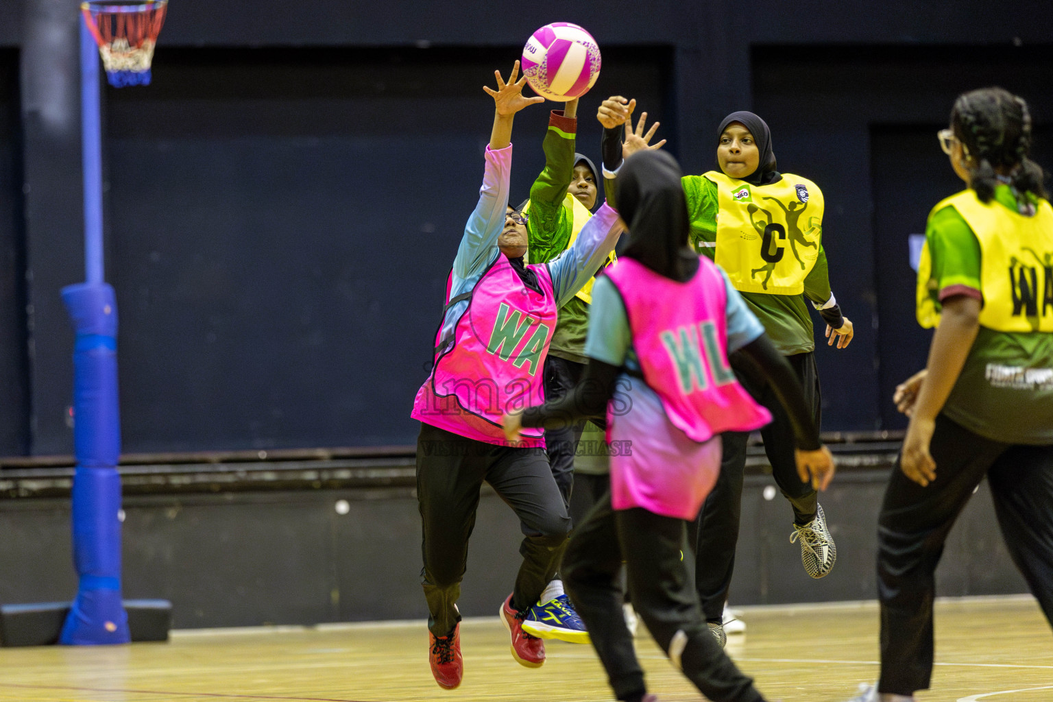 FIONTI Sports Club vs Netkids C in Day 2 of 3rd Junior Championship - Netball association of Maldives, held at Social Center on Monday 20th January 2025 . Photos by Shuu Abdul Sattar