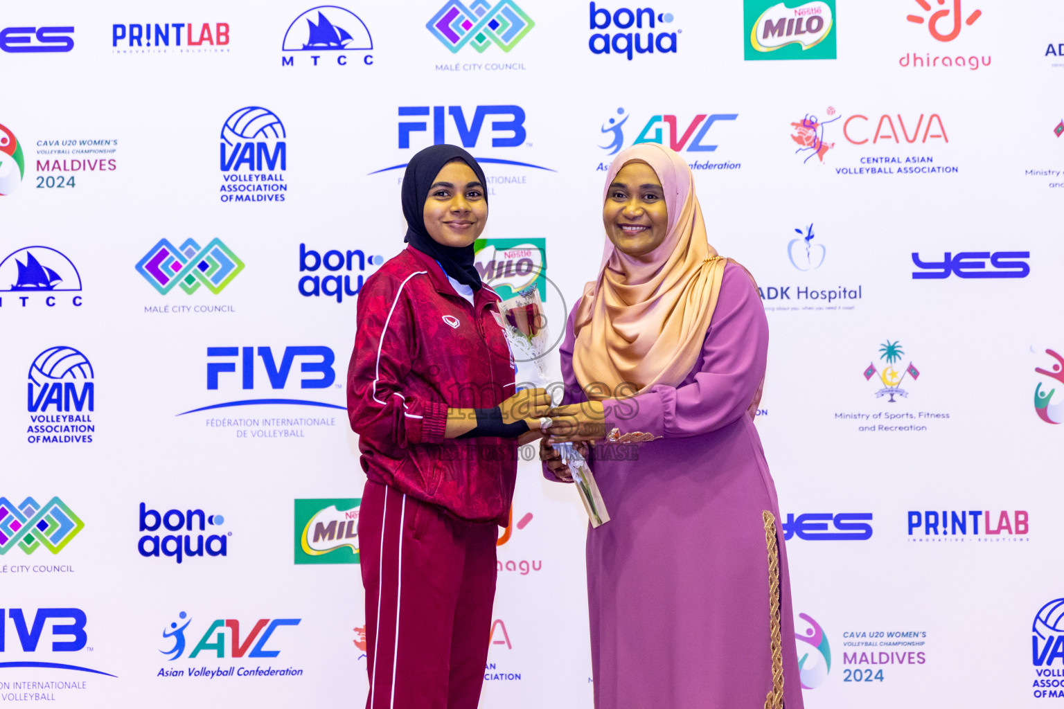 Kyrgyzstan vs Sri Lanka in Final of CAVA U20 Woman's Volleyball Championship 2024 was held in Social Center, Male', Maldives on 23rd July 2024. Photos: Nausham Waheed / images.mv